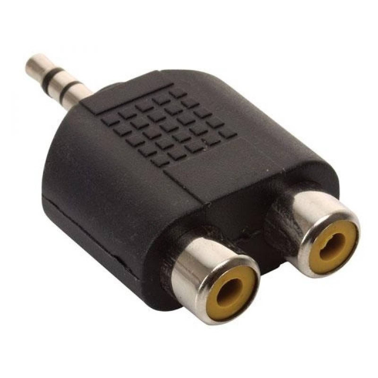 Adaptador 2 Jacks Hembra RCA A Plug 3.5mm Estereo Steren