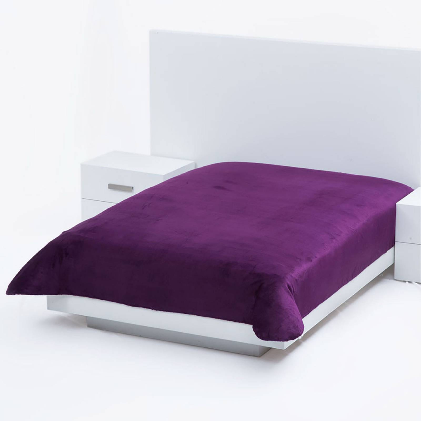 Cobertor Ultrasuave Cama Matrimonial Poliester Morado Concord