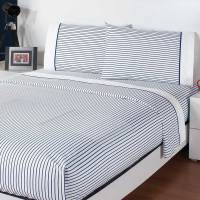Juego Sabana Tomy Matrimonial Algodon Poliester Azul Concord