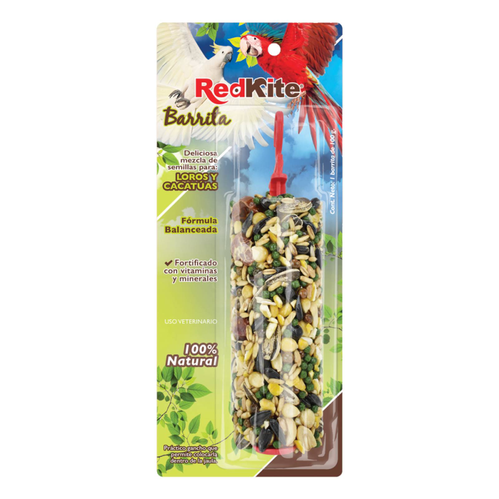 Barrita Semillas Aves Loros Cacatuas 100gr Alimento Redkite