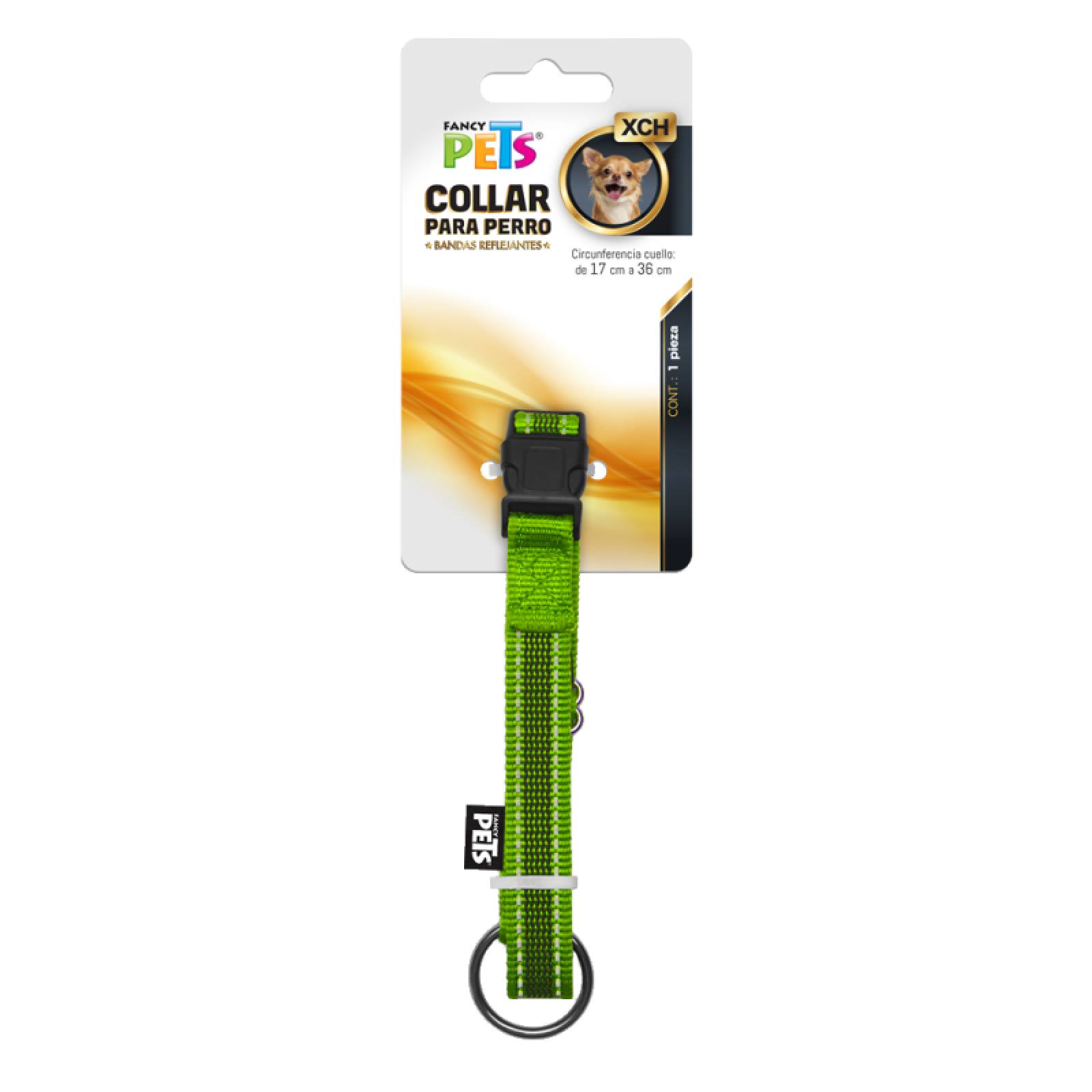 Collar Ultra Grip Reflejante Extra Chico Verde Fancy Pets