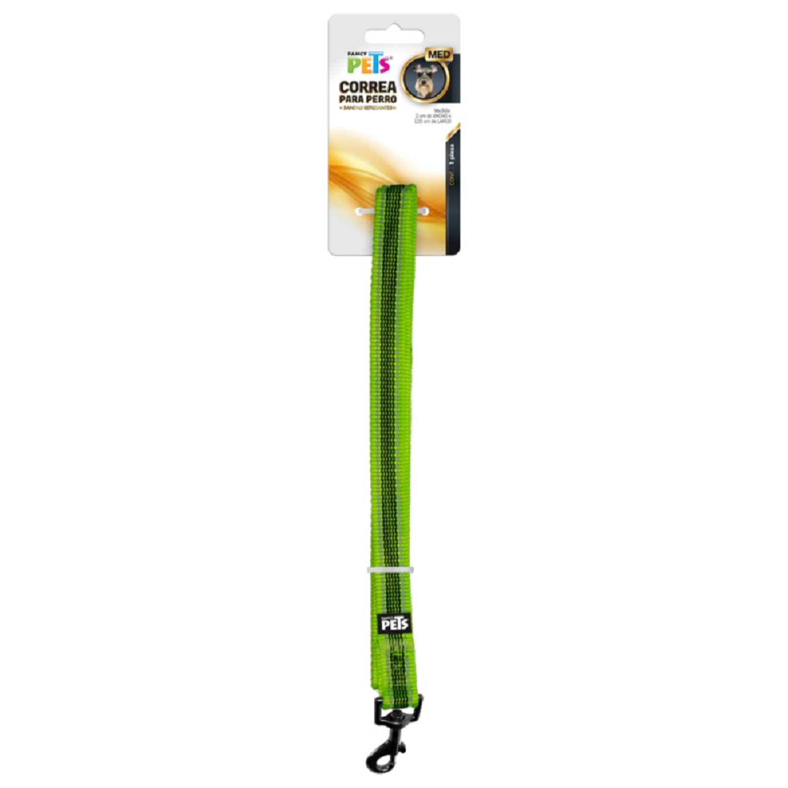 Correa Ultra Grip Bandas Reflejante Mediano Verde Fancy Pets