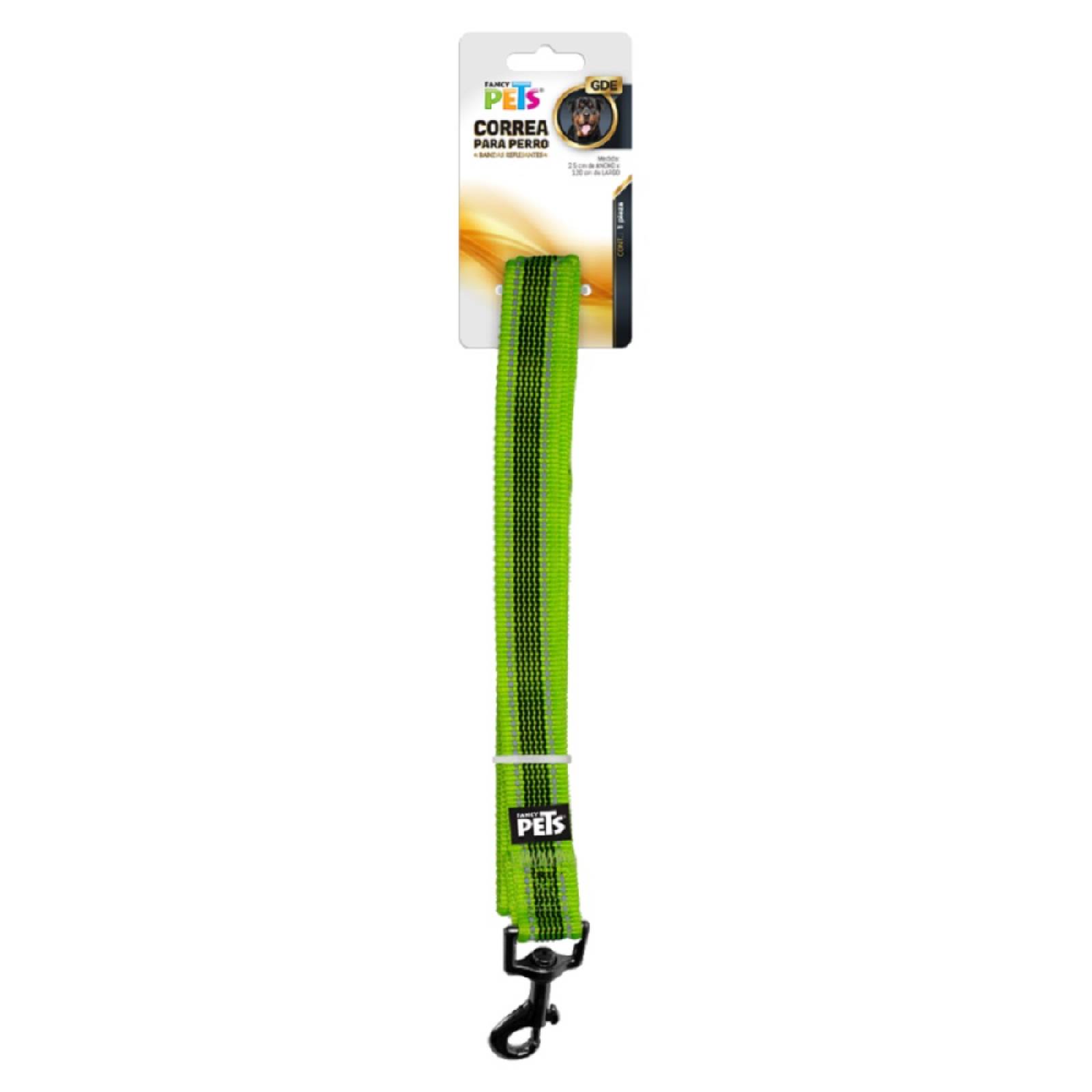 Correa Ultra Grip Bandas Reflejante Grande Verde Fancy Pets