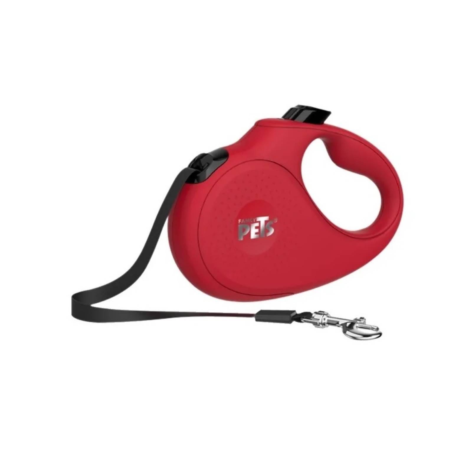 Correa Retractil 5m Mediana Perro Hasta 15kg Rojo Fancy Pets