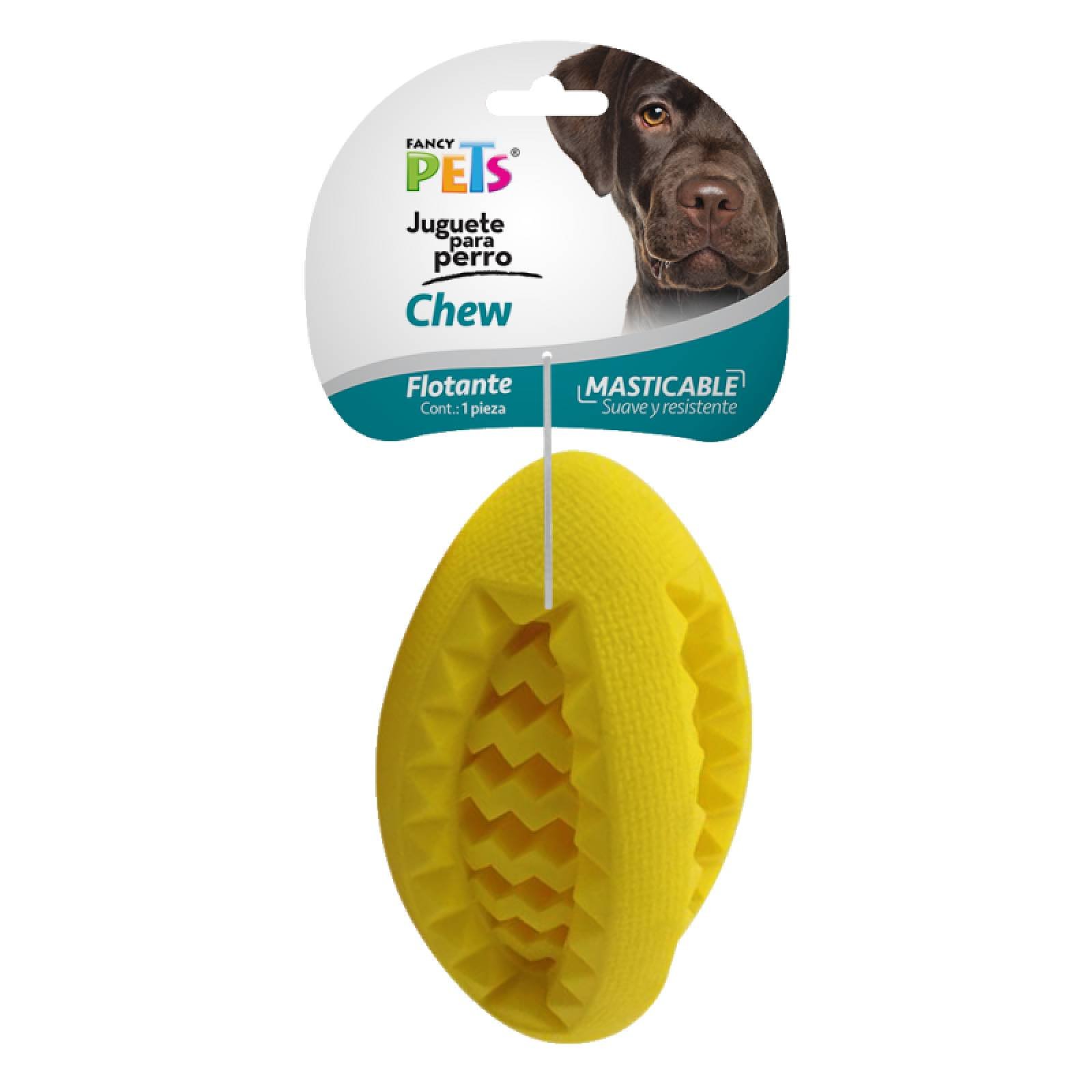Juguete Masticable Balón Americano Flotante Perro Amarillo Fancy Pets