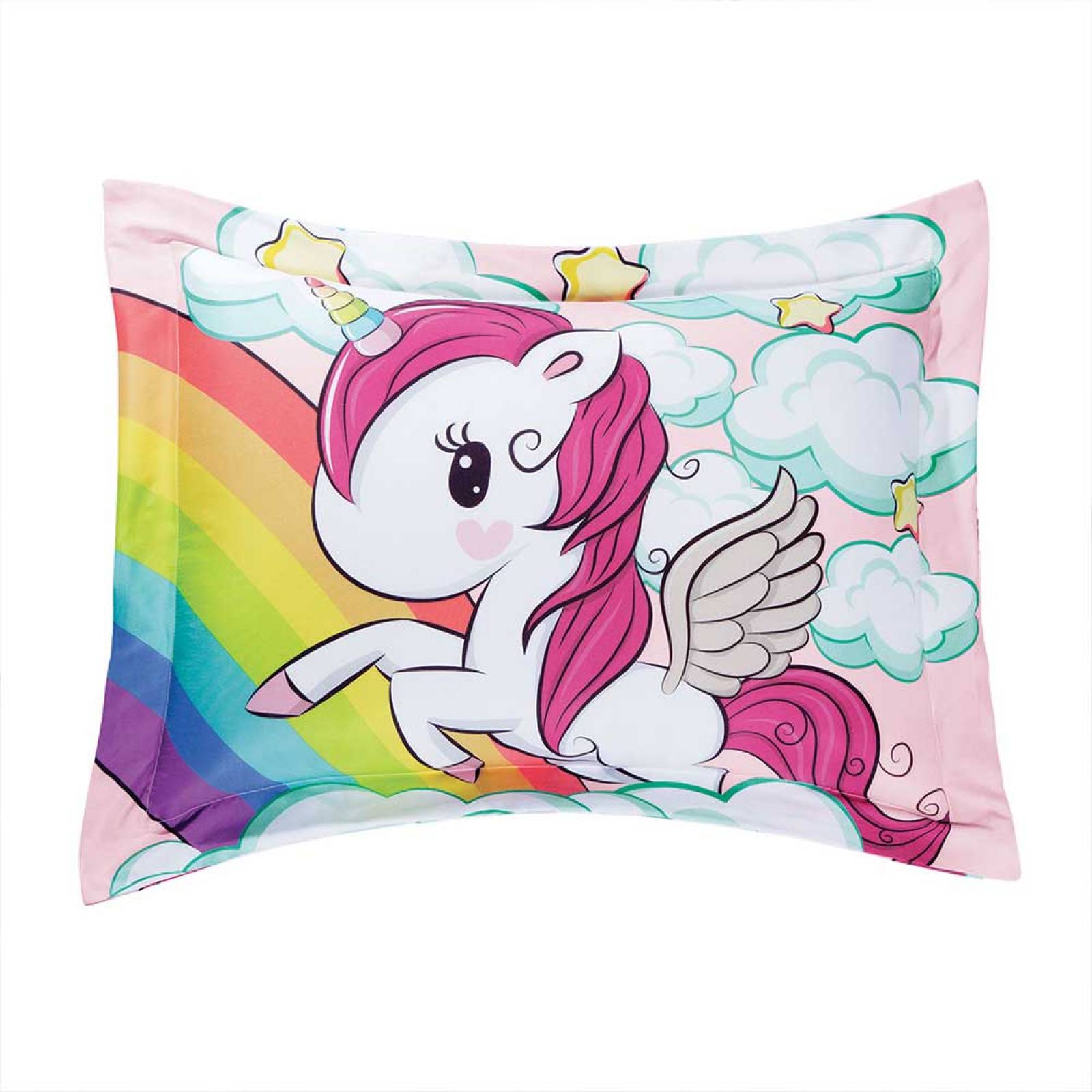 Almohada Unicornio Estandar Descanso Color Rosa Concord