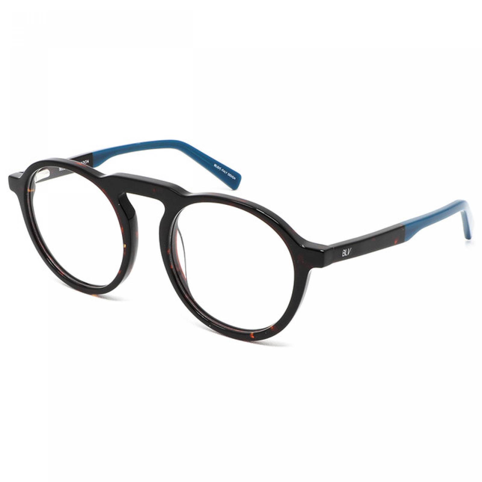 Lentes Oftalmicos BLV Hombre Armazon Redondo Acetato Havana