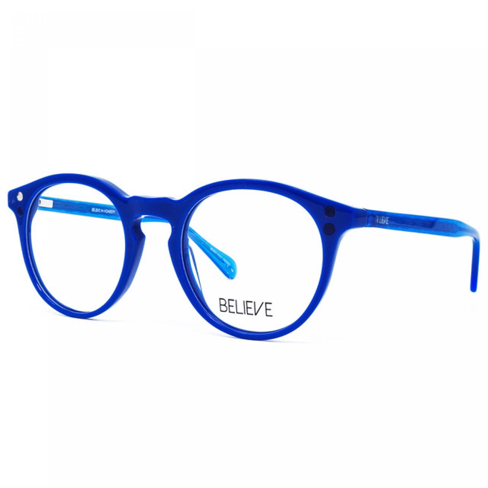 Lentes Oftalmicos BLV Unisex Armazon Redondo Acetato Azul
