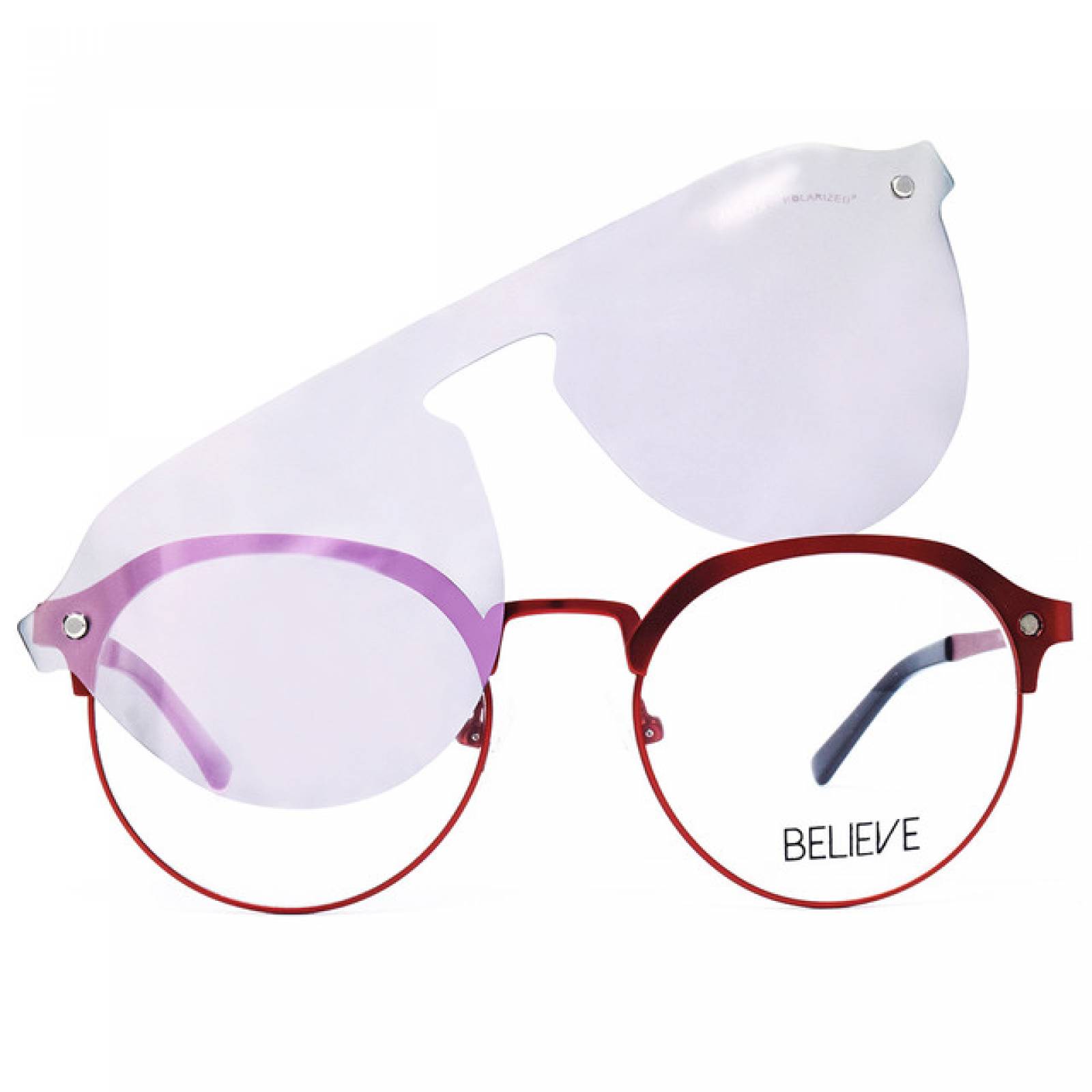 Lentes Oftalmicos BLV Unisex Armazon Redondo Metal Vino