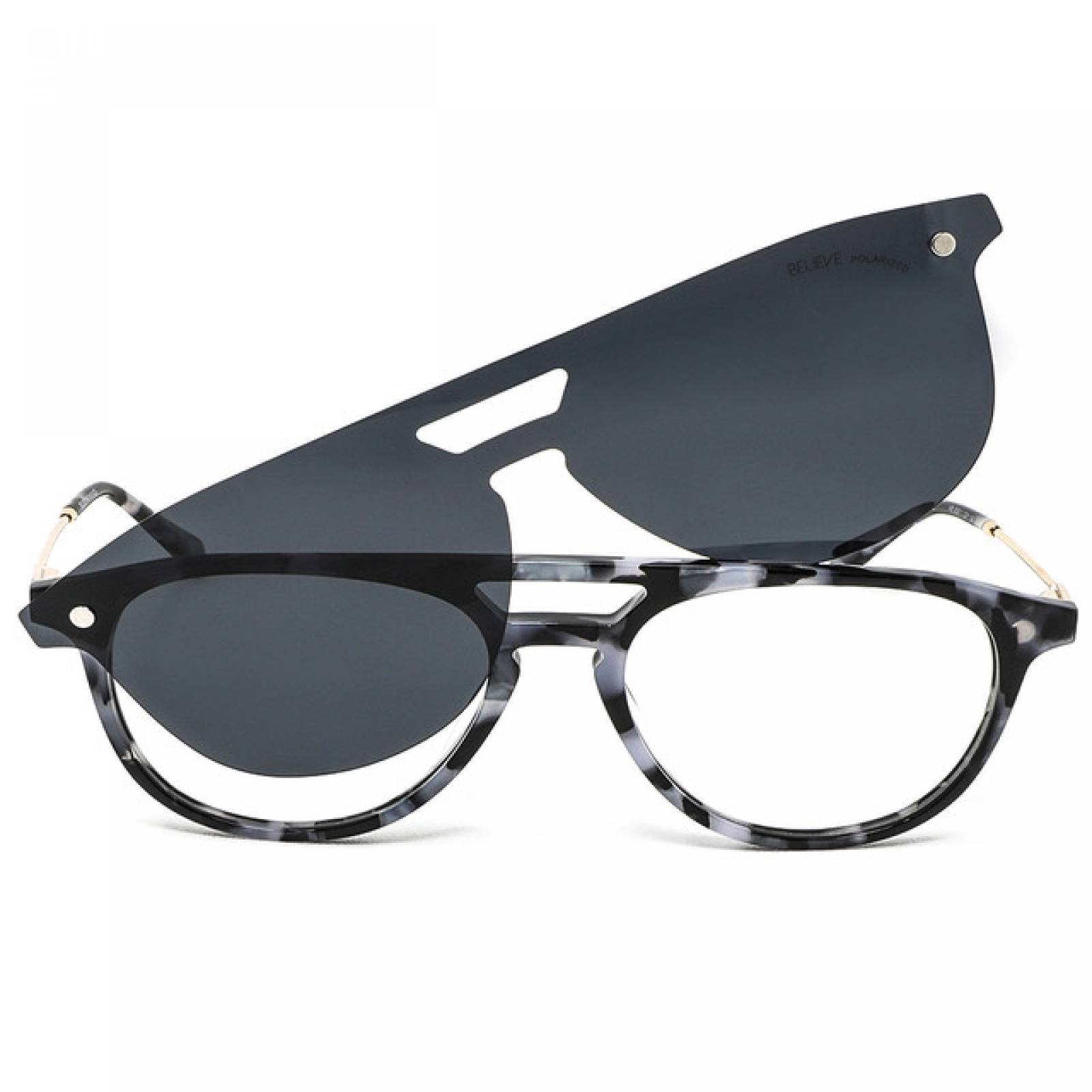 Lentes Oftalmicos BLV Hombre Armazon Piloto Acetato Gris