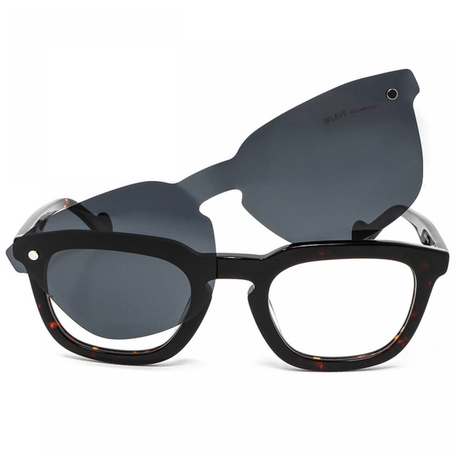 Lentes Oftalmicos BLV Hombre Armazon Cuadrado Havana Clip
