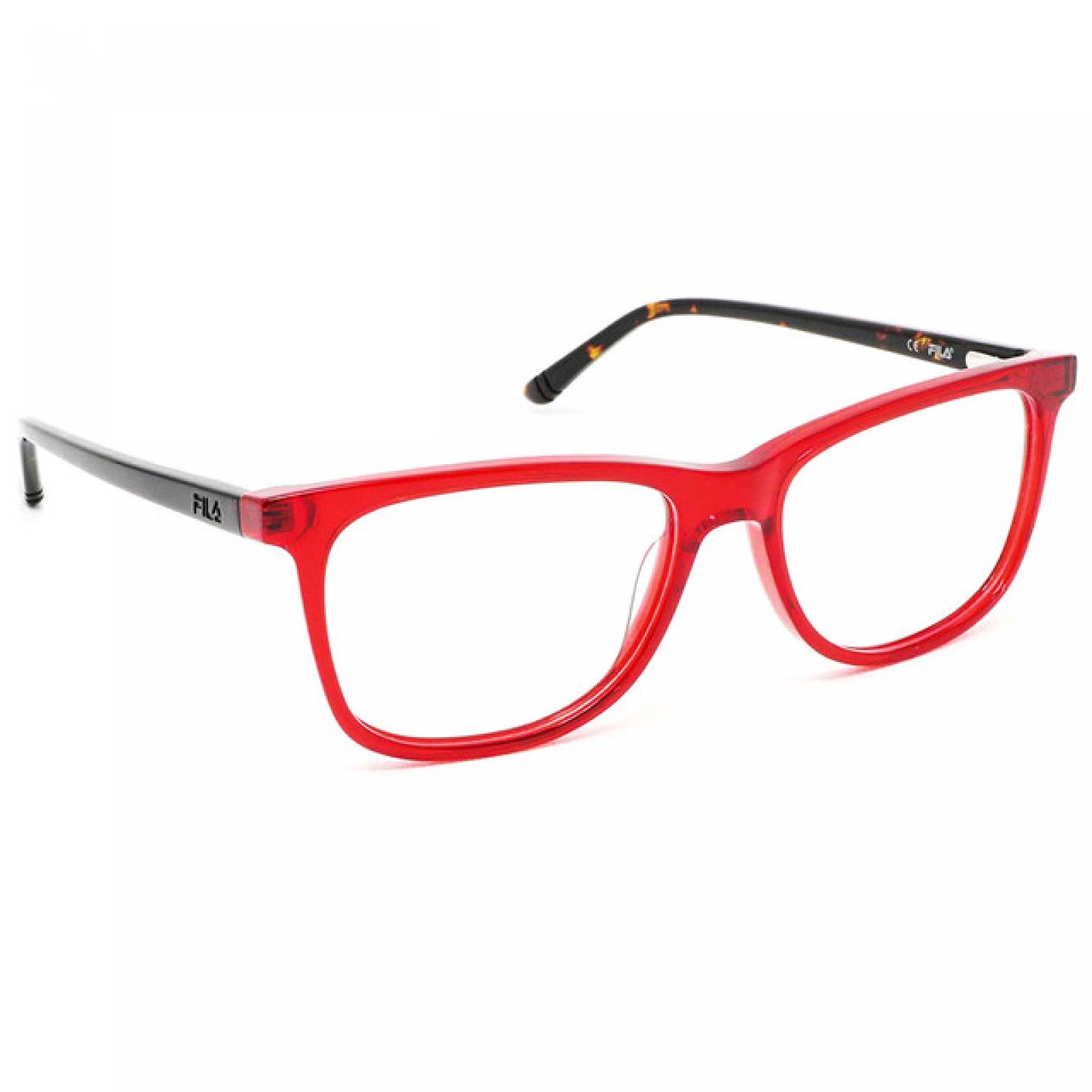 Lentes Oftalmicos Fila Hombre Armazon Cuadrado Acetato Rojo