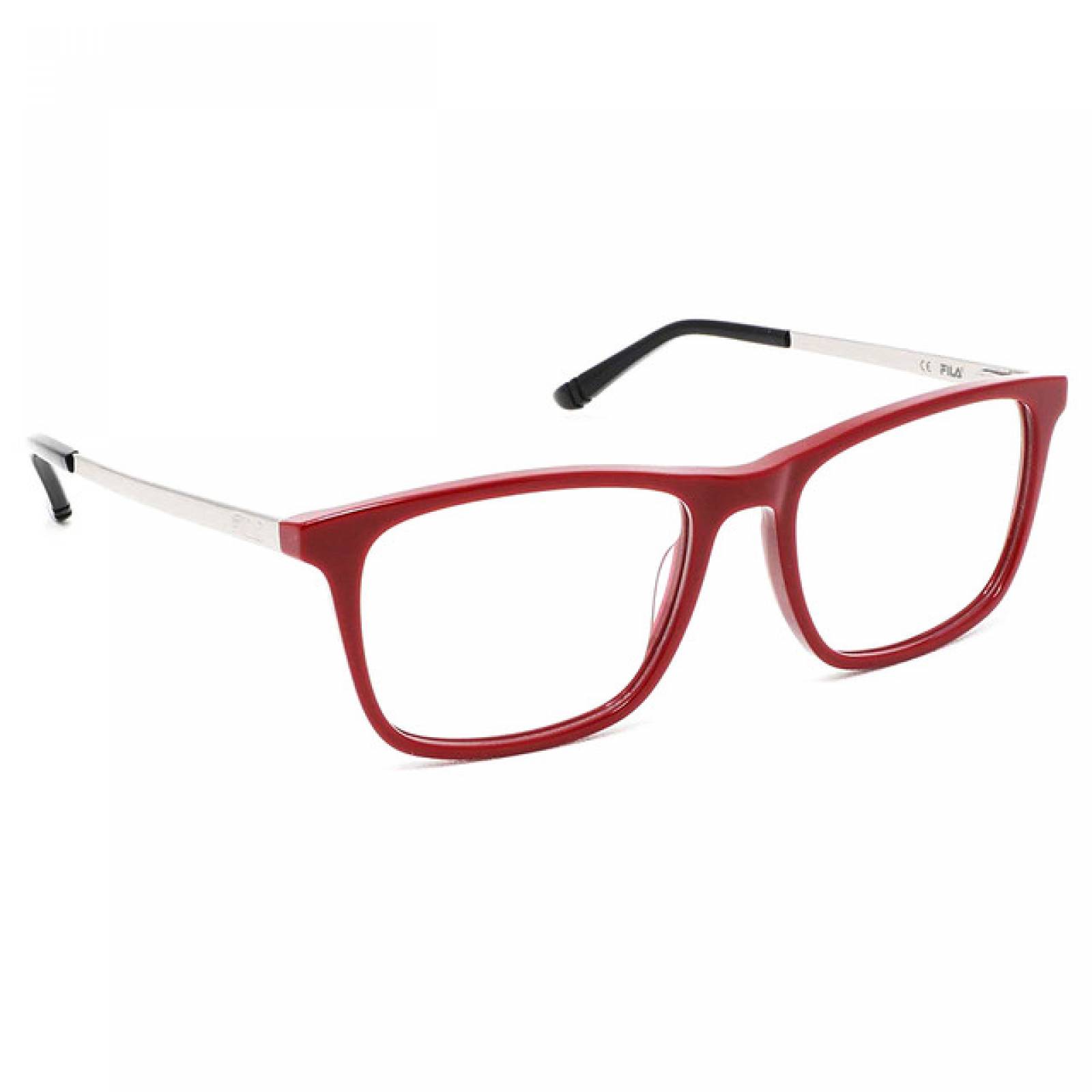 Lentes Oftalmicos Fila Unisex Armazon Cuadrado Acetato Rojo