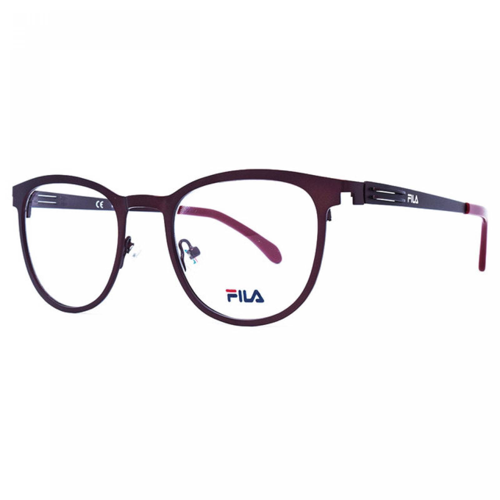 Lentes Oftalmicos Fila Hombre Armazon Redondo Metal Vino