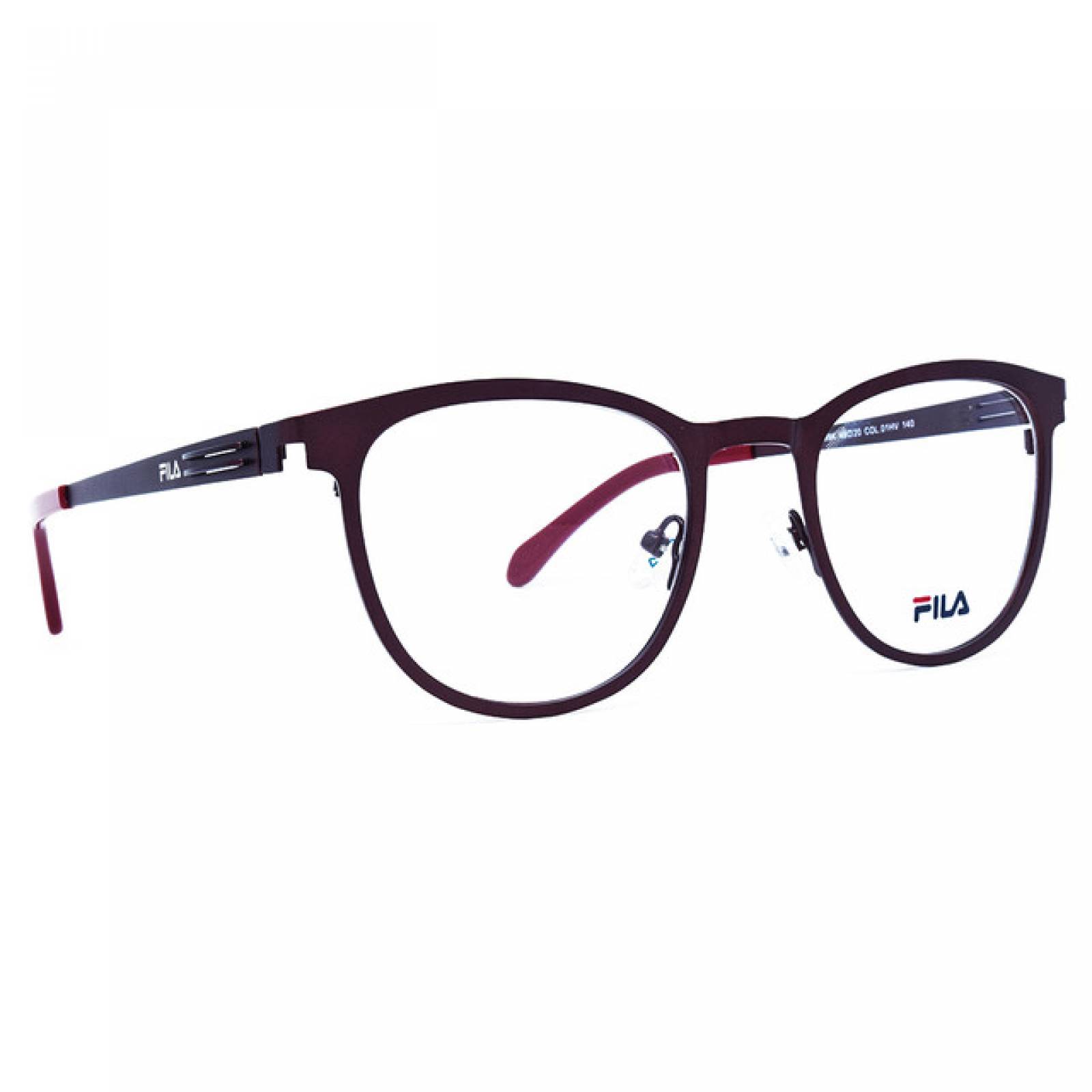 Lentes Oftalmicos Fila Hombre Armazon Redondo Metal Vino