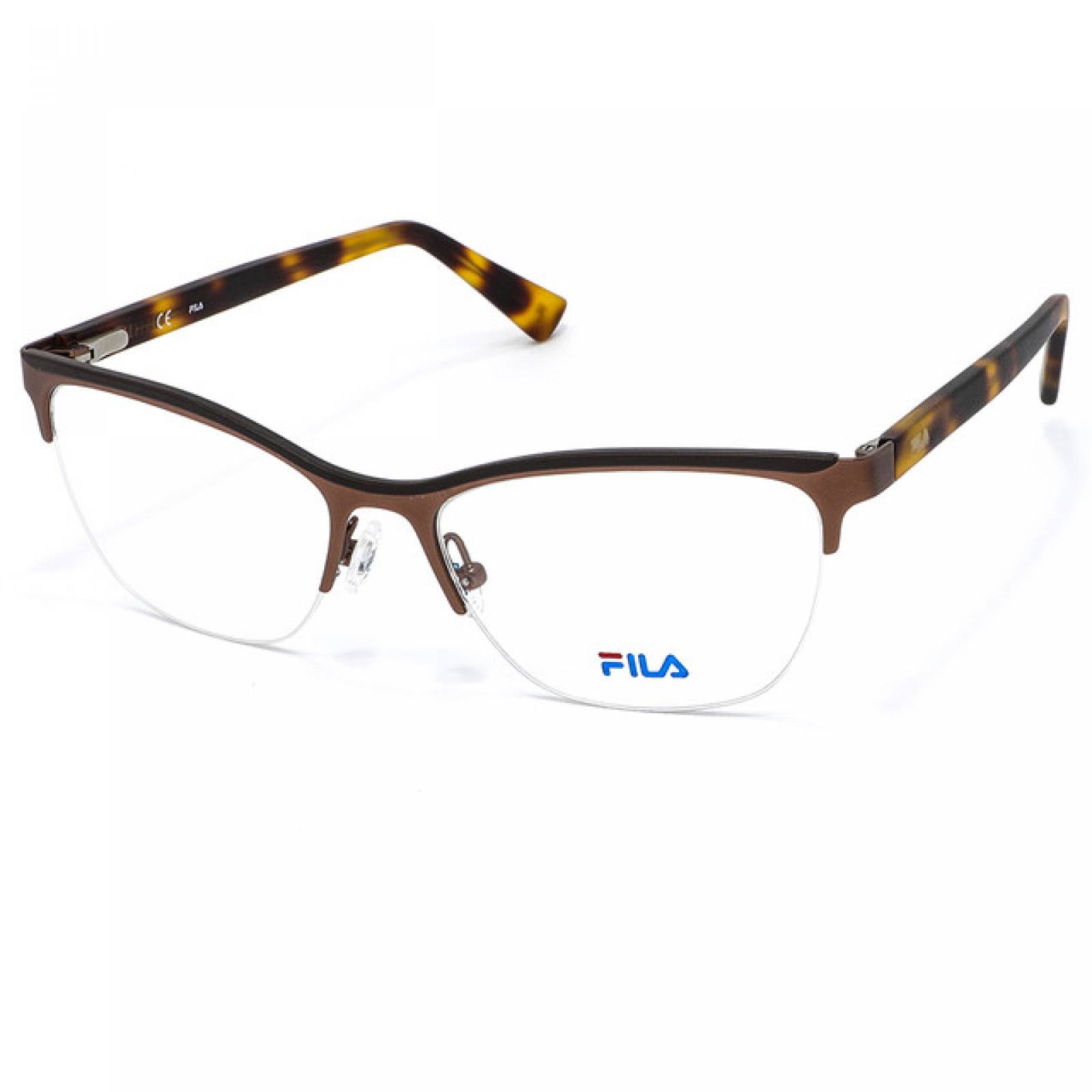 Lentes Oftalmicos Fila Hombre Armazon Ovalado Metal Cafe