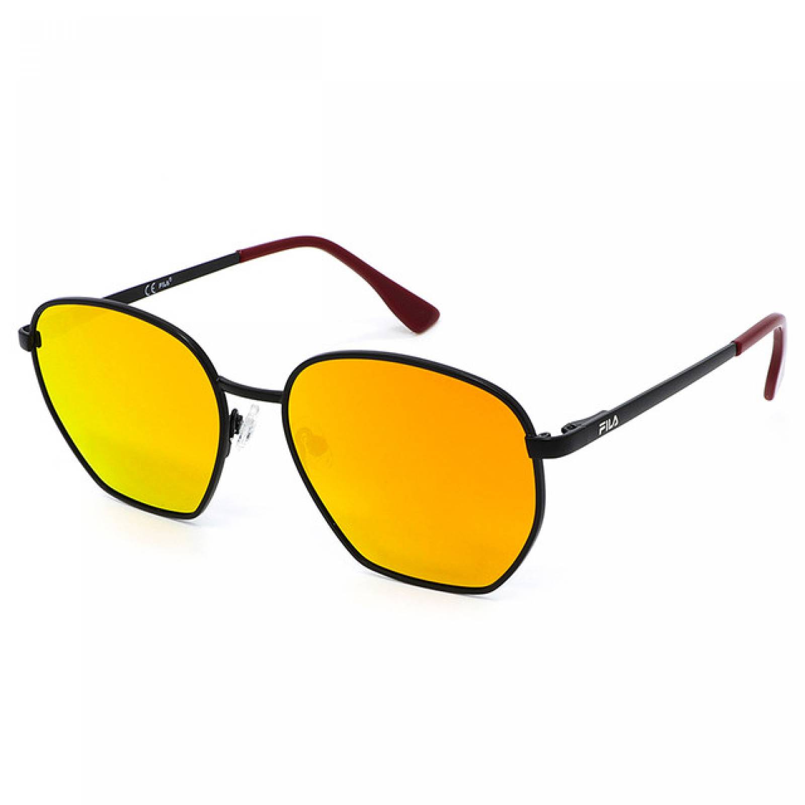 Lentes Sol Fila Hombre Armazon Piloto Metal Negro Micas Cafe