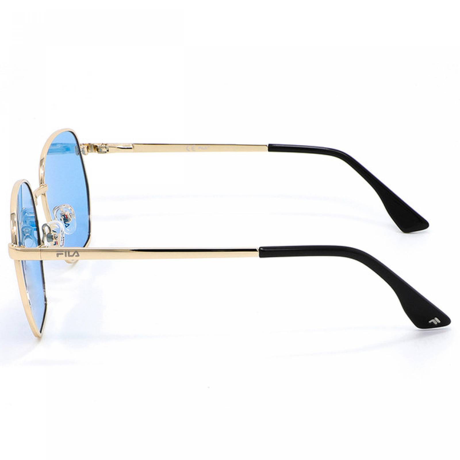 Lentes Sol Fila Hombre Armazon Piloto Metal Dorado Azul