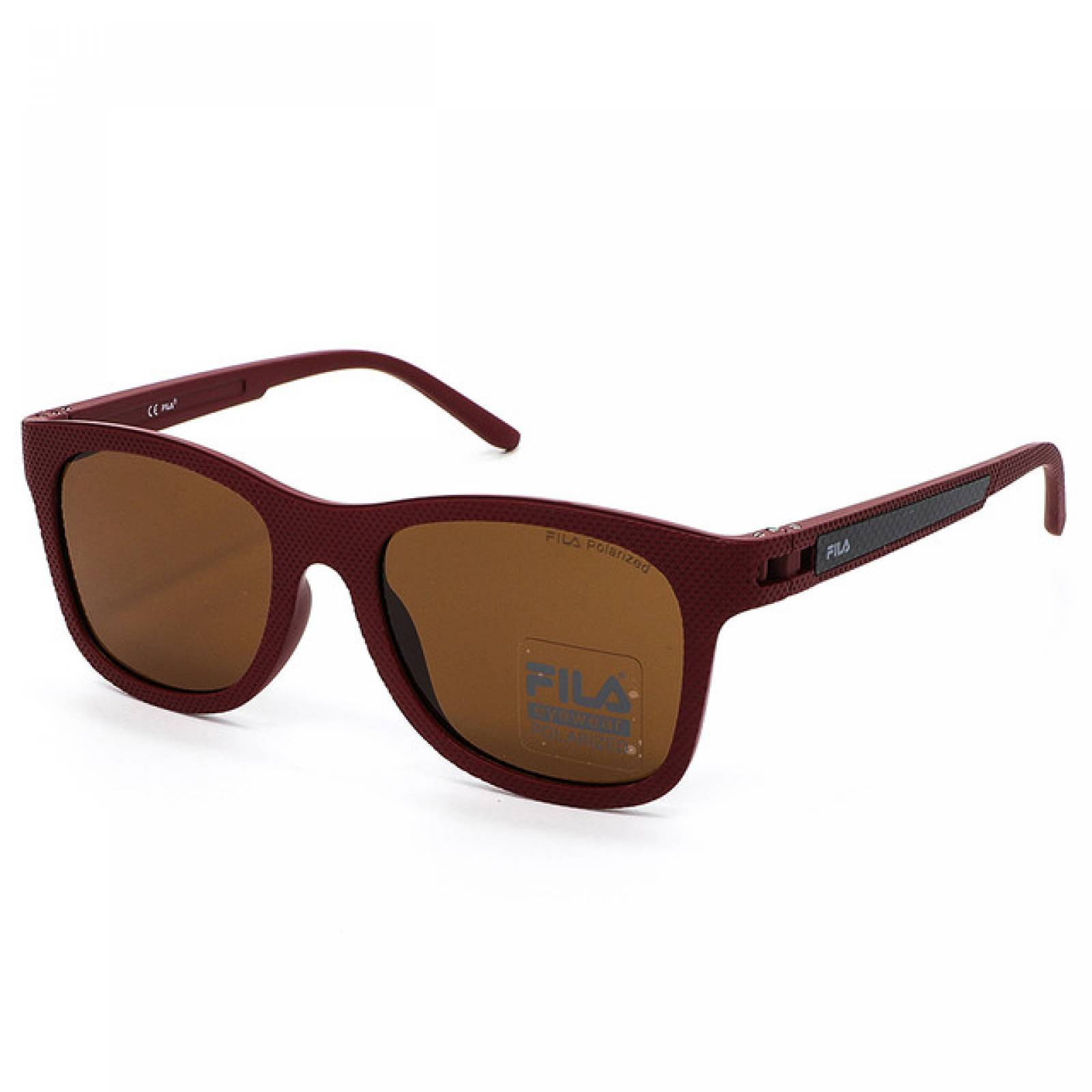 Lentes Sol Fila Hombre Cuadrado TR90 Vino Polarizados Casual