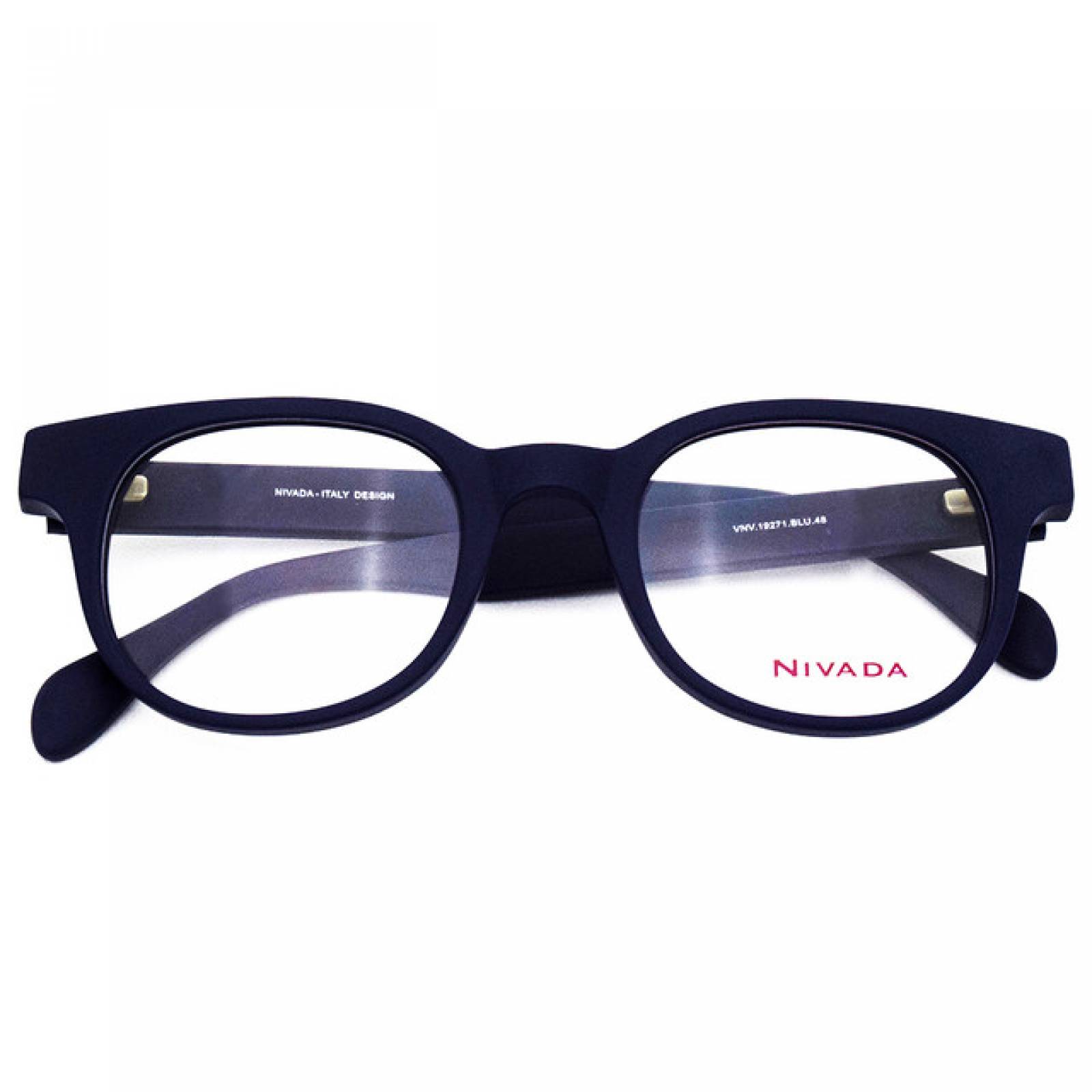 Lentes Oftalmicos Nivada Hombre Armazon Cuadrado Azul Marino