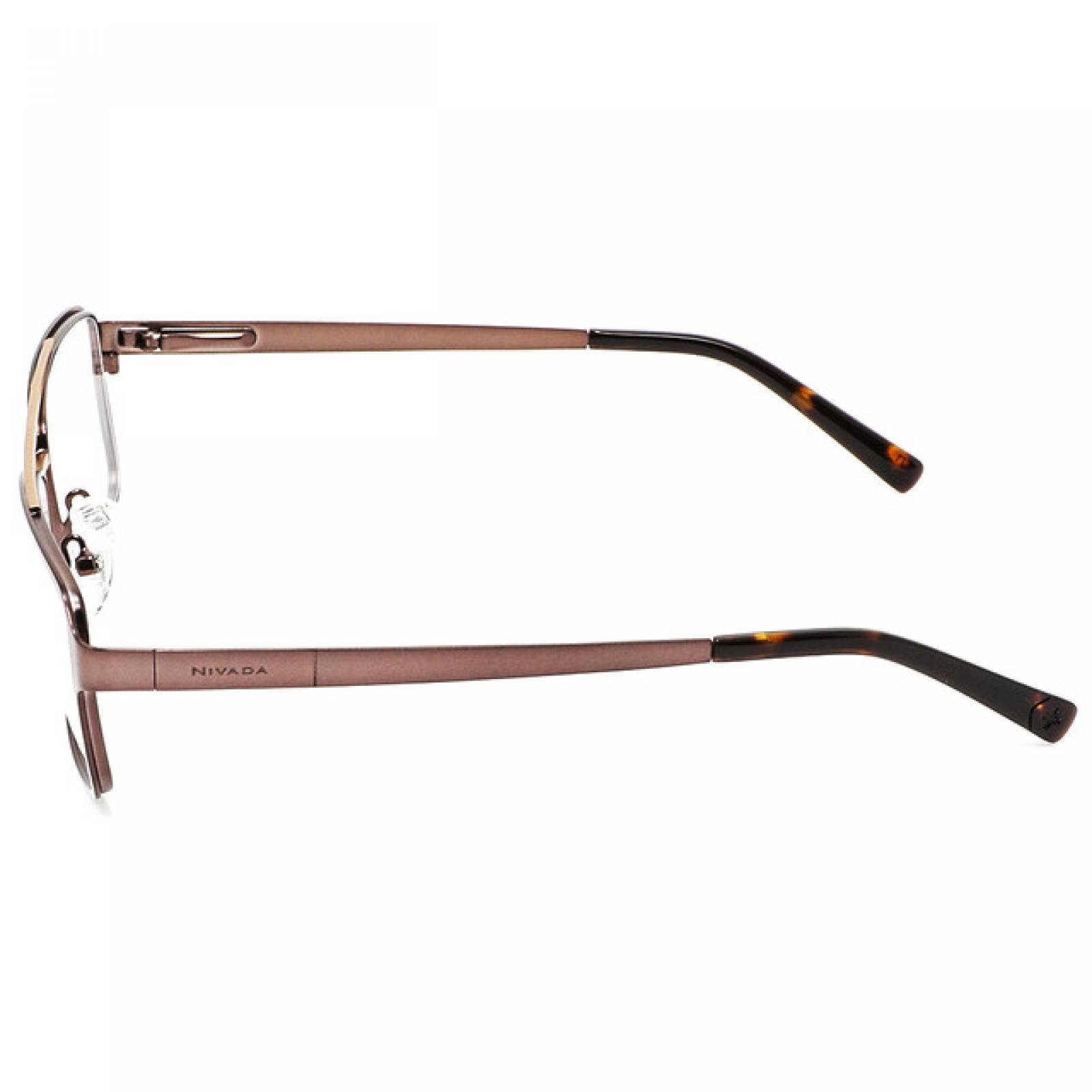 Lentes Oftalmicos Nivada Hombre Armazon Metal Cafe Juvenil