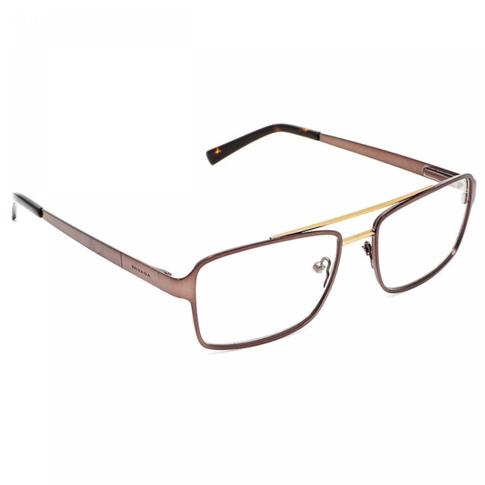 Lentes Oftalmicos Nivada Hombre Armazon Metal Cafe Juvenil