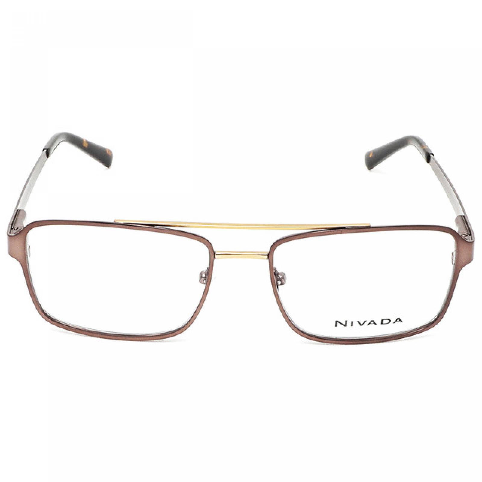 Lentes Oftalmicos Nivada Hombre Armazon Metal Cafe Juvenil