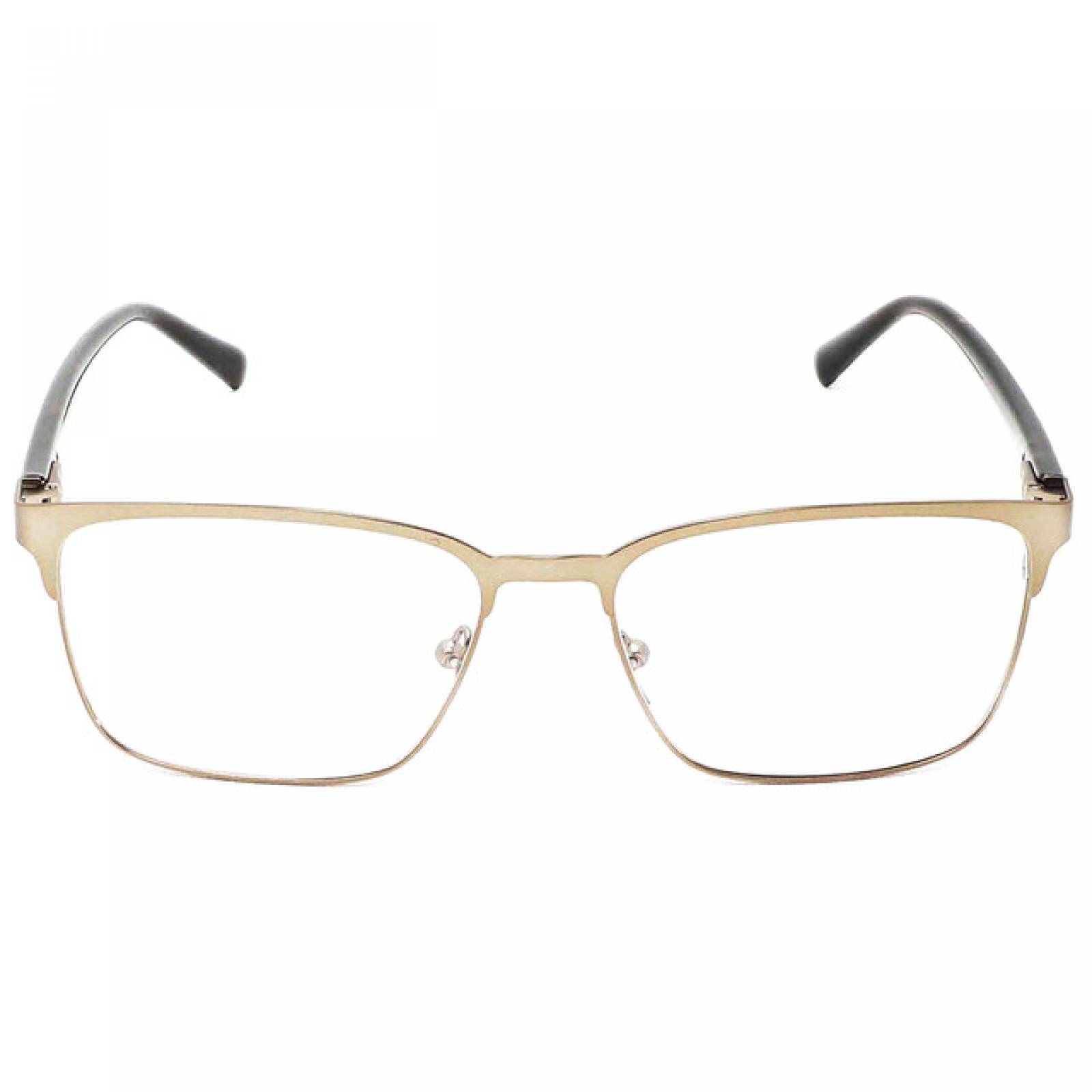 Lentes Oftalmico Nivada Hombre Armazon Metal Cuadrado Dorado