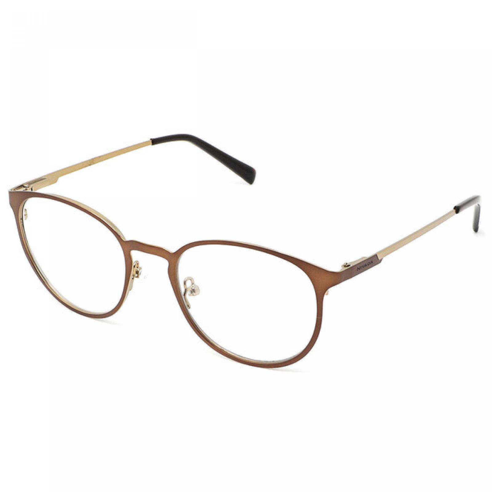 Lentes Oftalmicos Nivada Hombre Armazon Redondo Metal Cafe