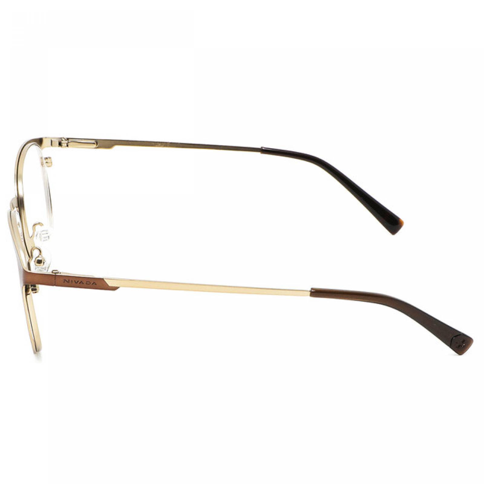 Lentes Oftalmicos Nivada Hombre Armazon Redondo Metal Cafe