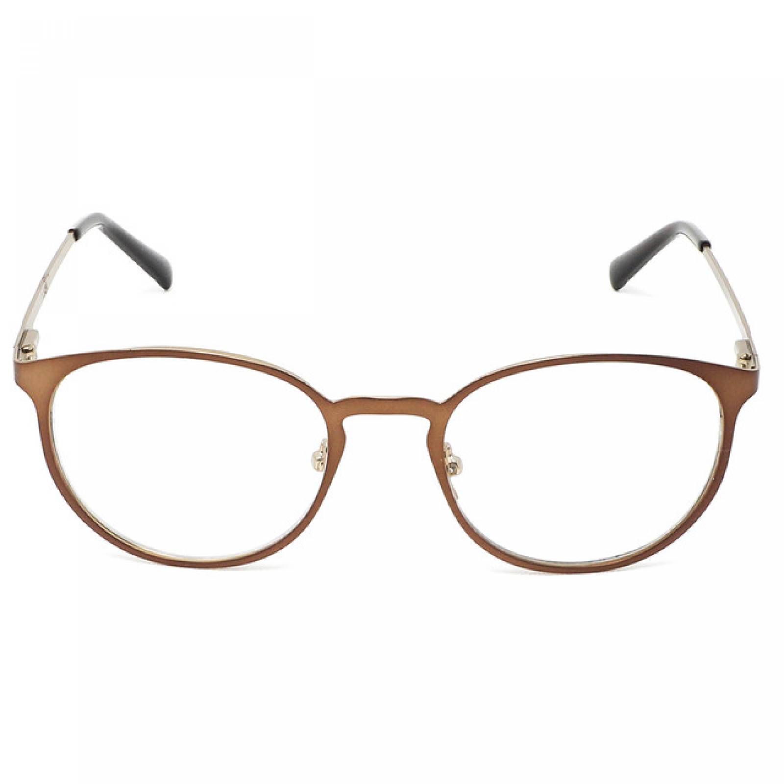 Lentes Oftalmicos Nivada Hombre Armazon Redondo Metal Cafe