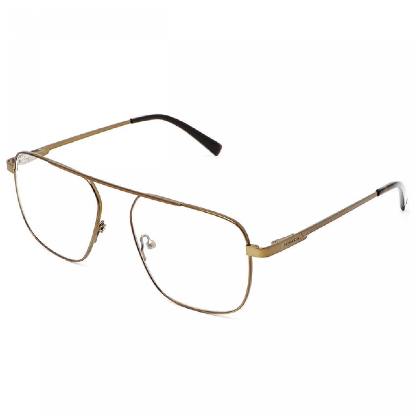 Lentes Oftalmicos Nivada Hombre Armazon Piloto Metal Dorado
