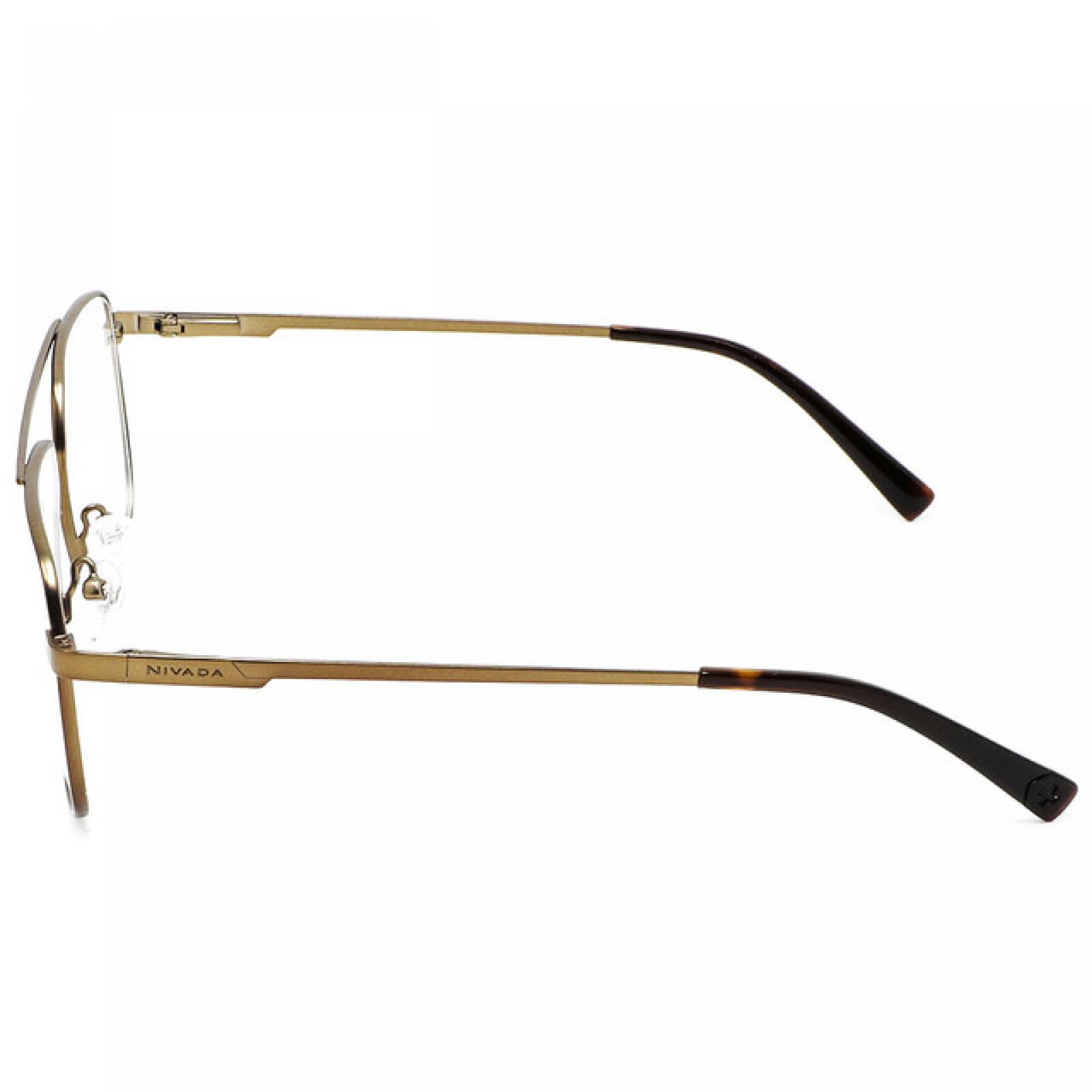 Lentes Oftalmicos Nivada Hombre Armazon Piloto Metal Dorado