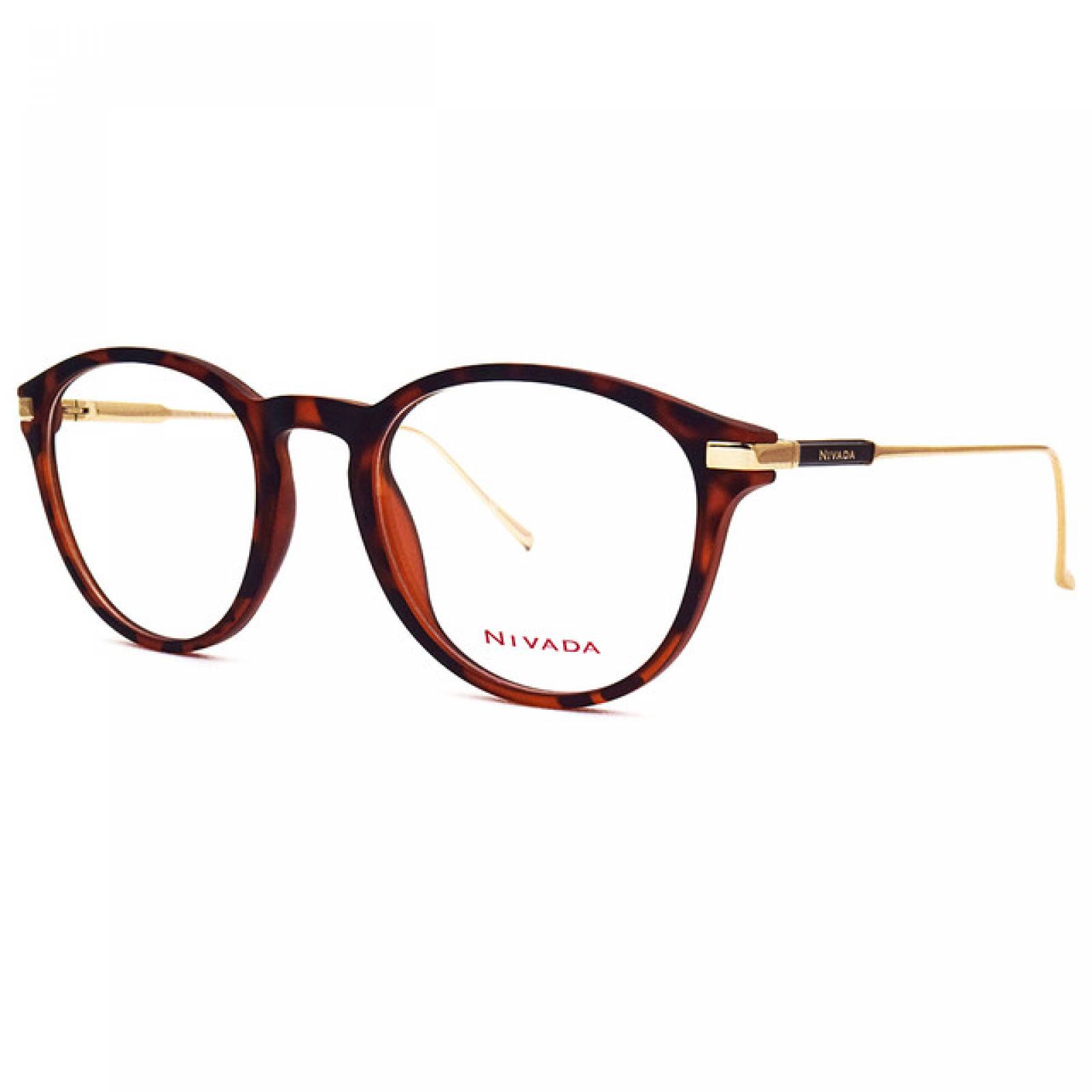 Lentes Oftalmicos Nivada Hombre Armazon Redondo TR90 Havana