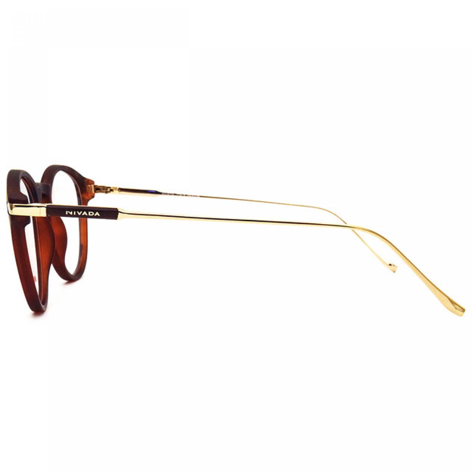 Lentes Oftalmicos Nivada Hombre Armazon Redondo TR90 Havana
