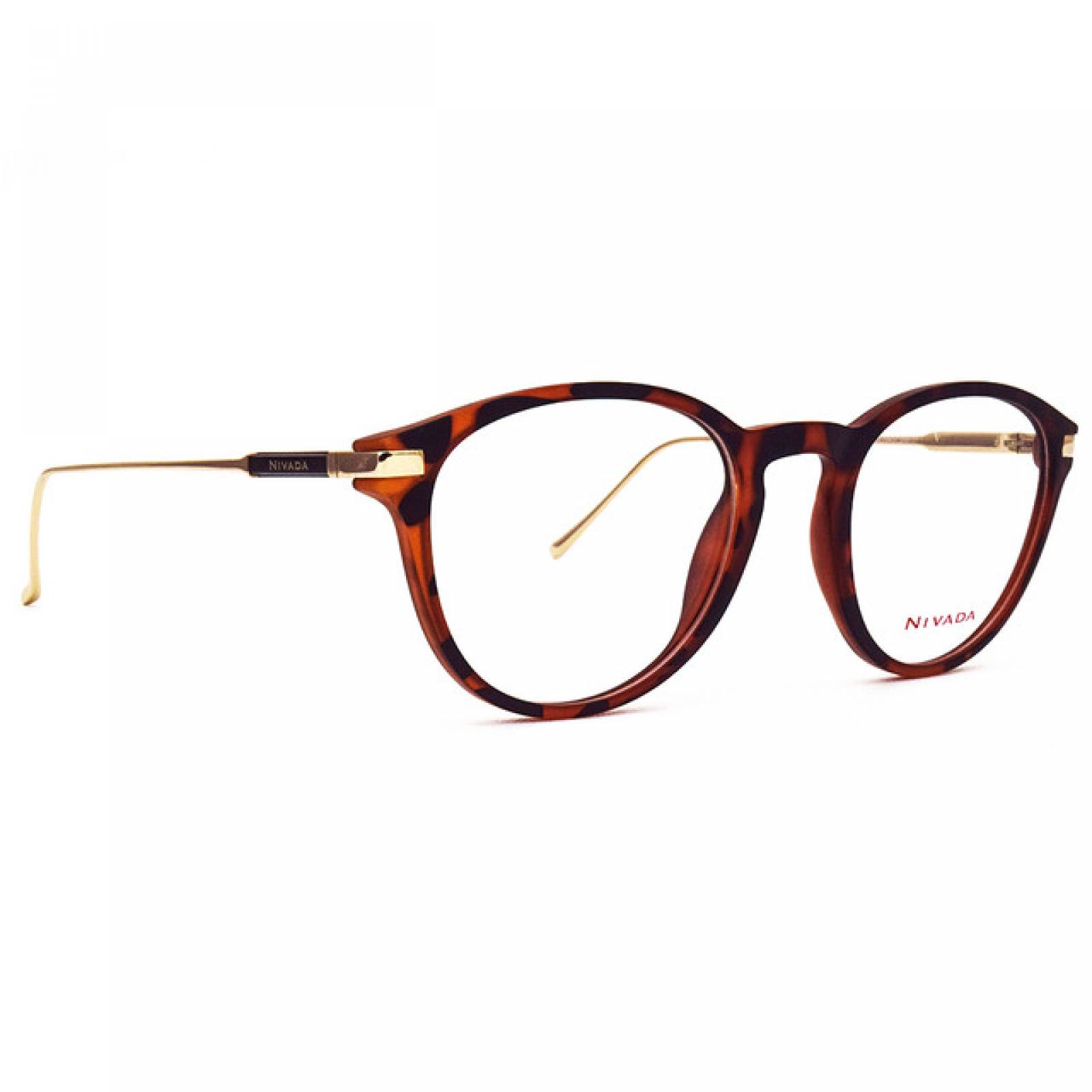 Lentes Oftalmicos Nivada Hombre Armazon Redondo TR90 Havana