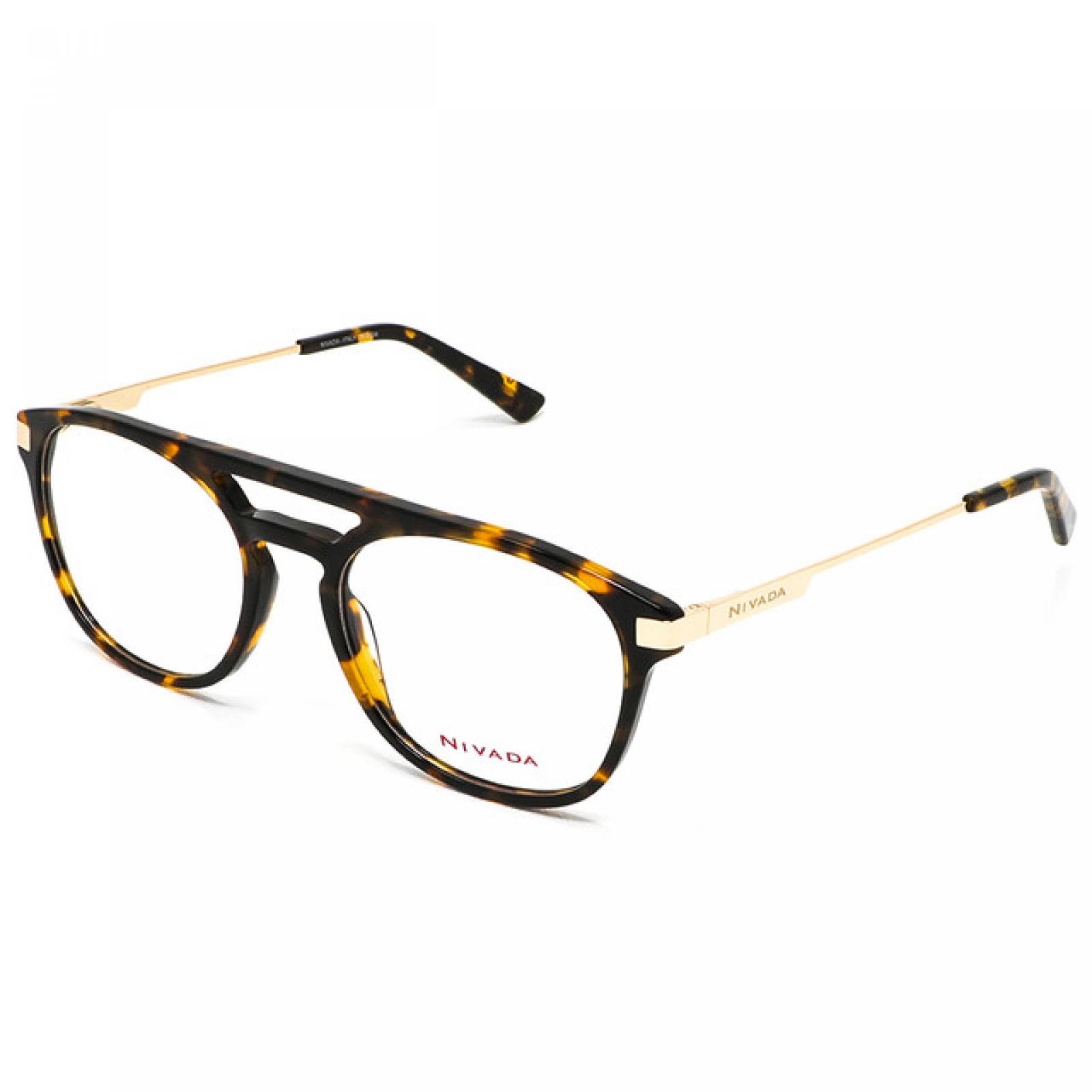Lentes Oftalmicos Nivada Hombre Armazon Acetato Metal Havana