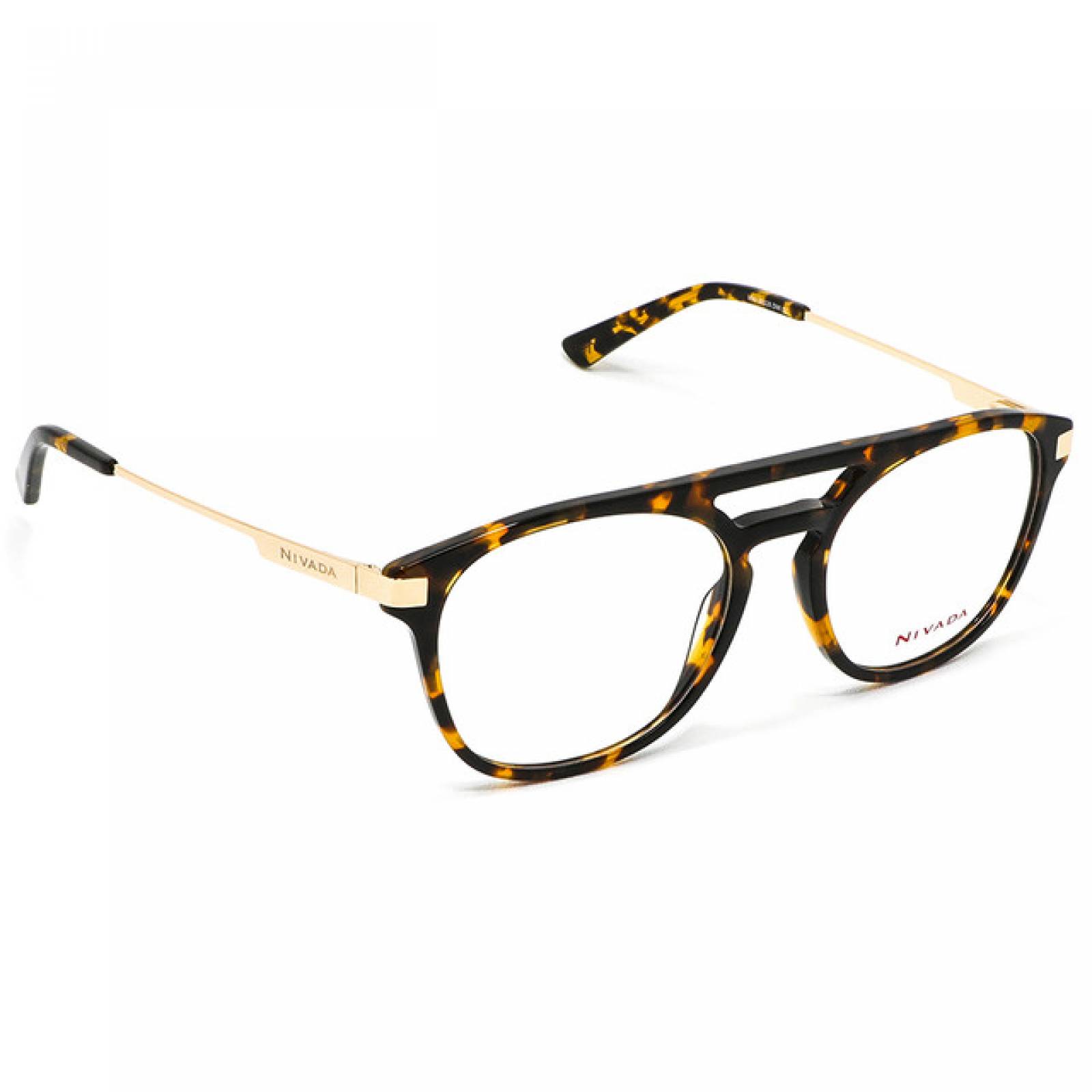 Lentes Oftalmicos Nivada Hombre Armazon Acetato Metal Havana