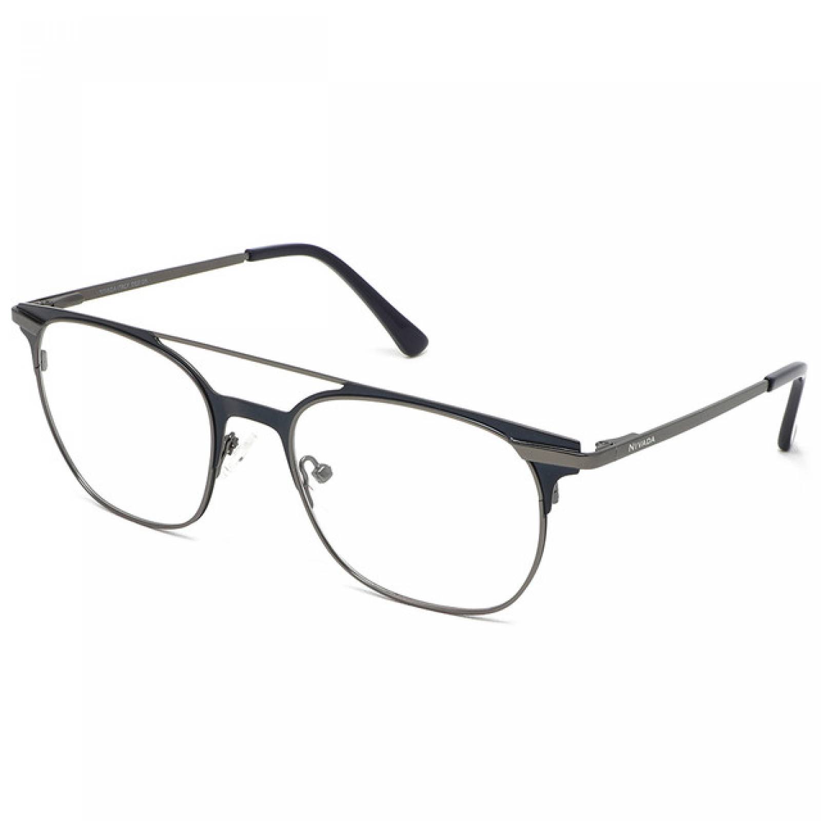 Lentes Oftalmicos Nivada Hombre Armazon Redondo Metal Marino
