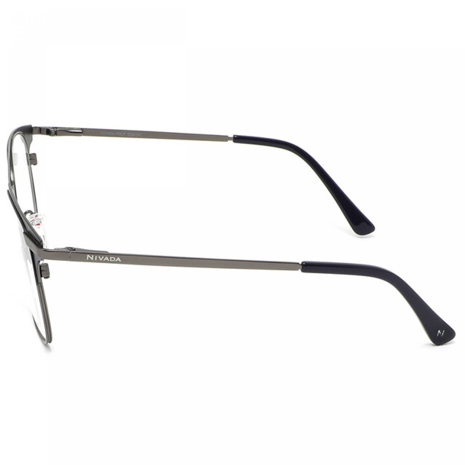 Lentes Oftalmicos Nivada Hombre Armazon Redondo Metal Marino