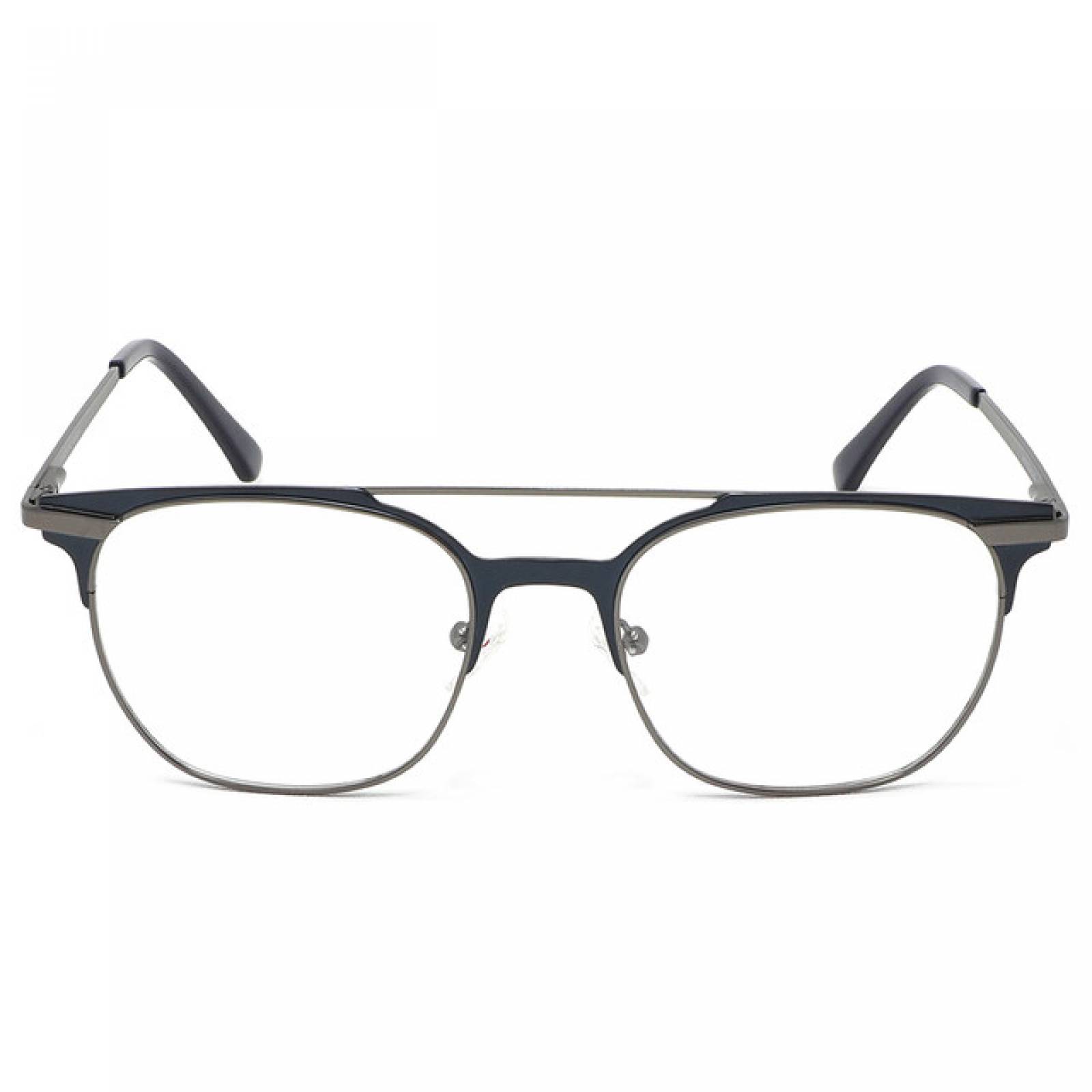 Lentes Oftalmicos Nivada Hombre Armazon Redondo Metal Marino