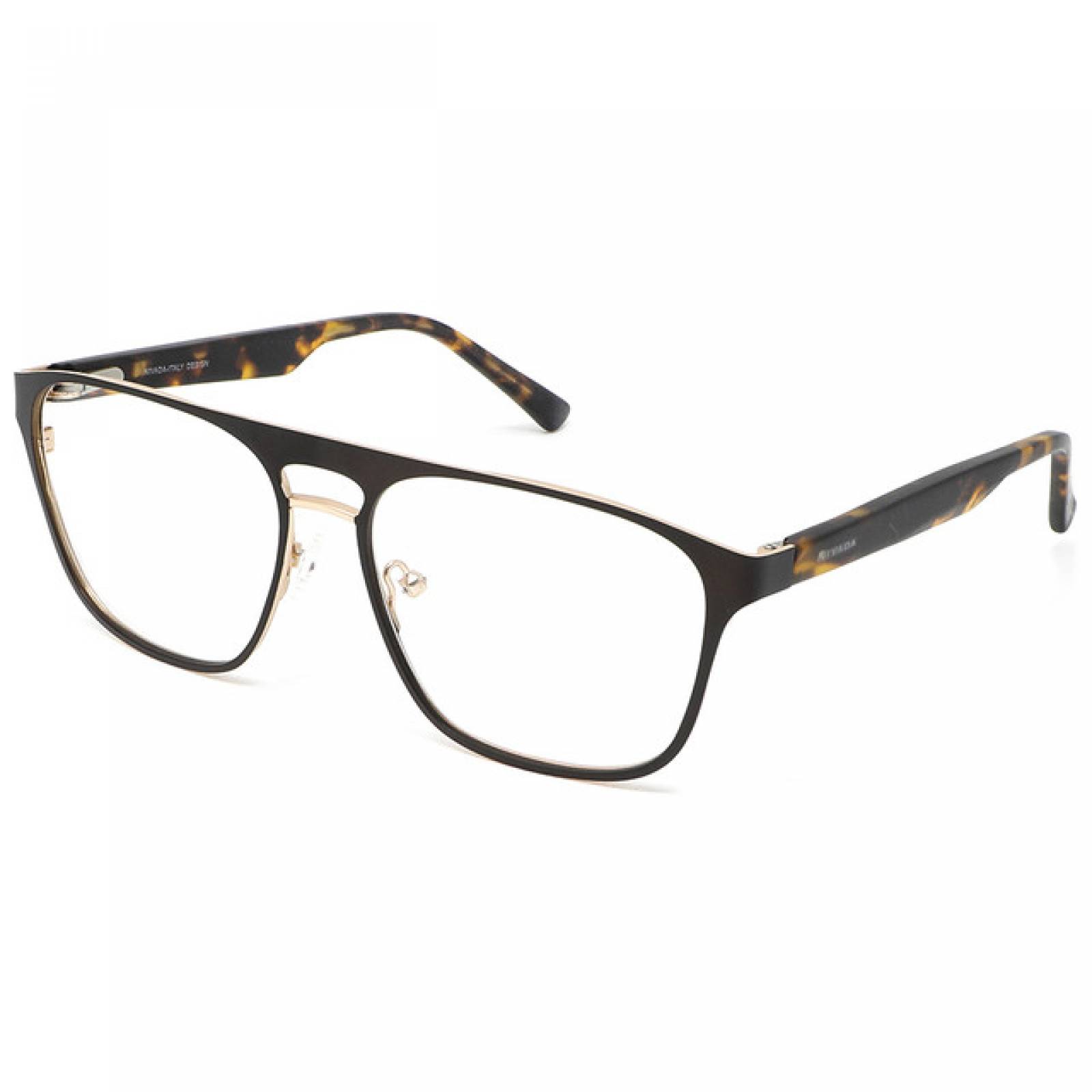 Lentes Oftalmicos Nivada Hombre Armazon Cafe Cuadrado Metal
