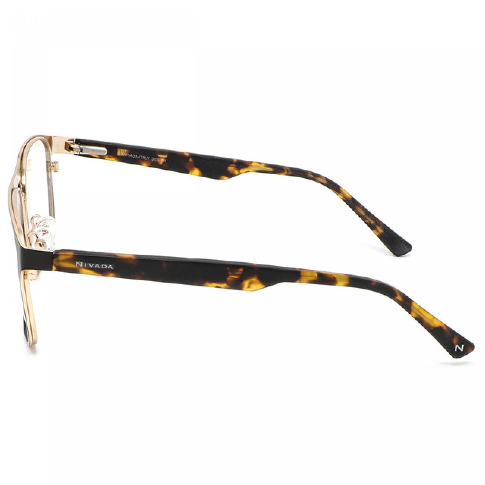 Lentes Oftalmicos Nivada Hombre Armazon Cafe Cuadrado Metal