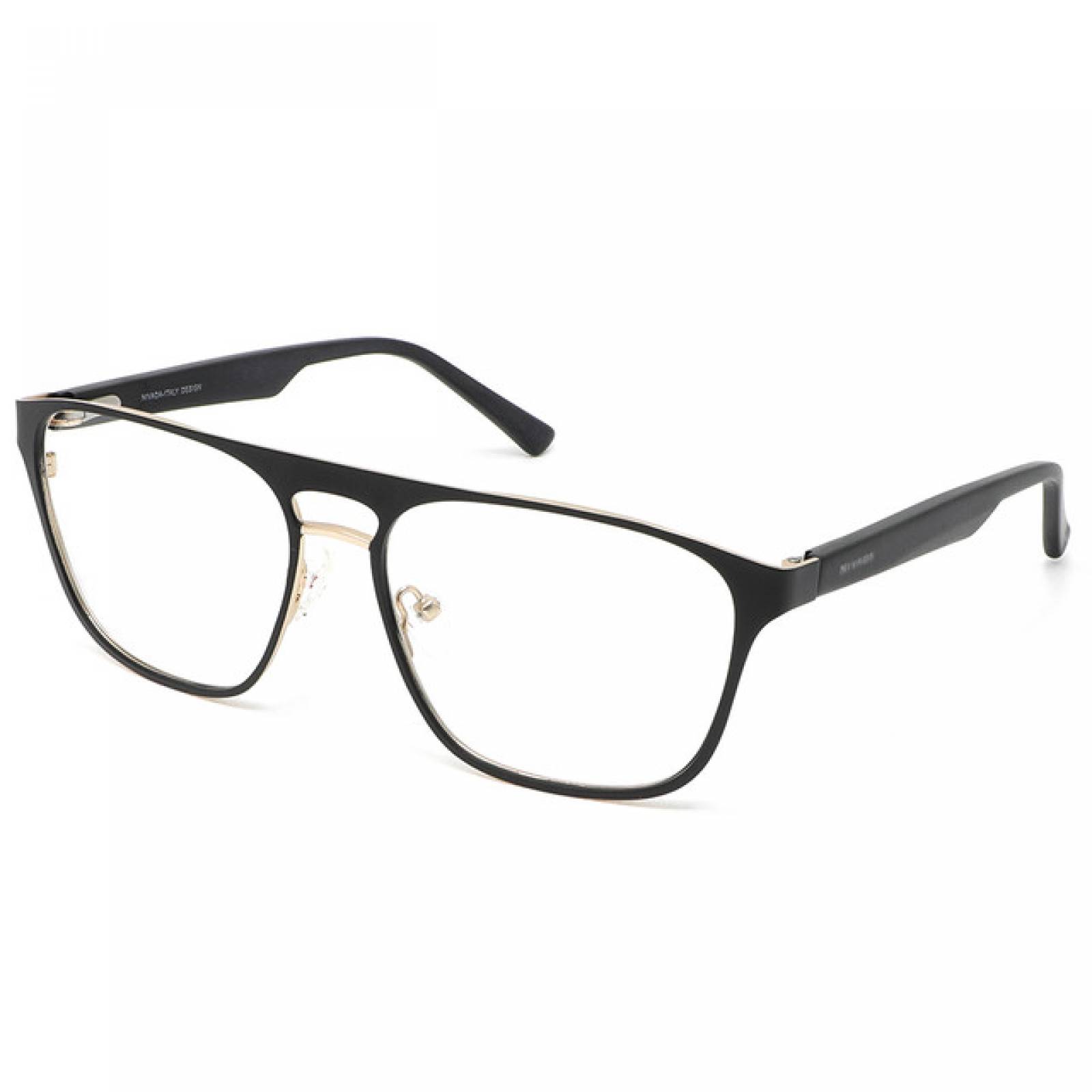 Lentes Oftalmicos Nivada Hombre Armazon Negro Cuadrado Metal