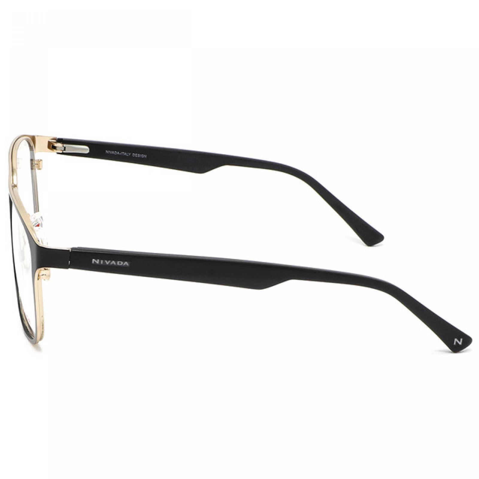 Lentes Oftalmicos Nivada Hombre Armazon Negro Cuadrado Metal