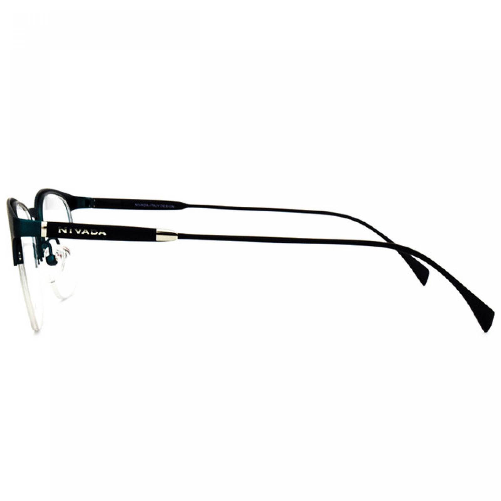 Lentes Oftalmicos Nivada Hombre Armazon Ovalado Metal Verde