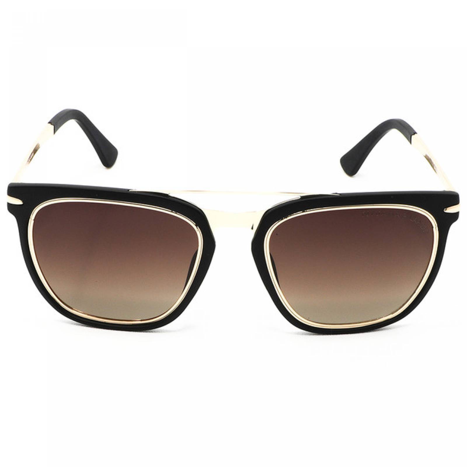 Lentes Sol Nivada Hombre Armazón Cuadrado Dorado Negro
