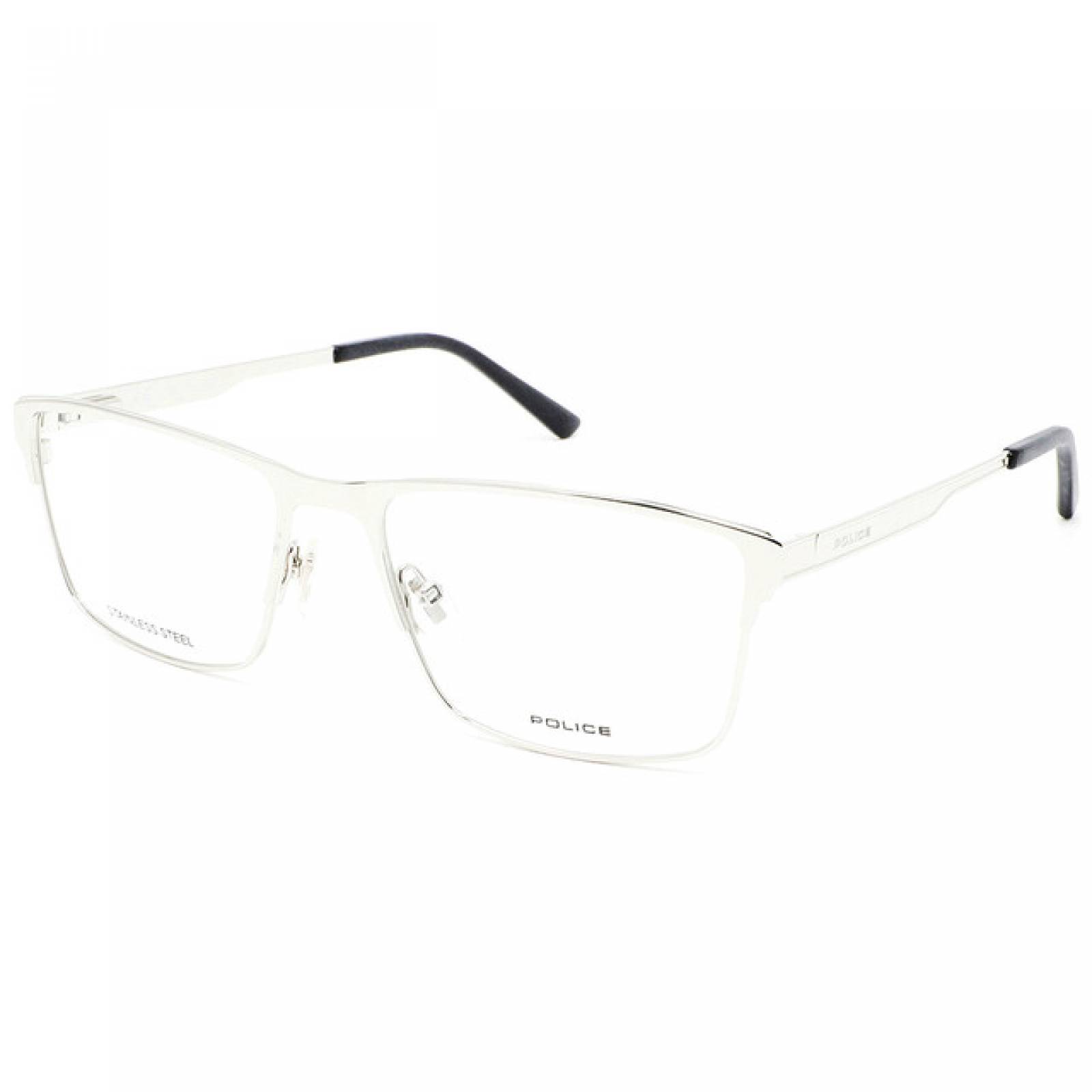 Lentes Oftalmicos Police Hombre Armazon Metal Plata Negro