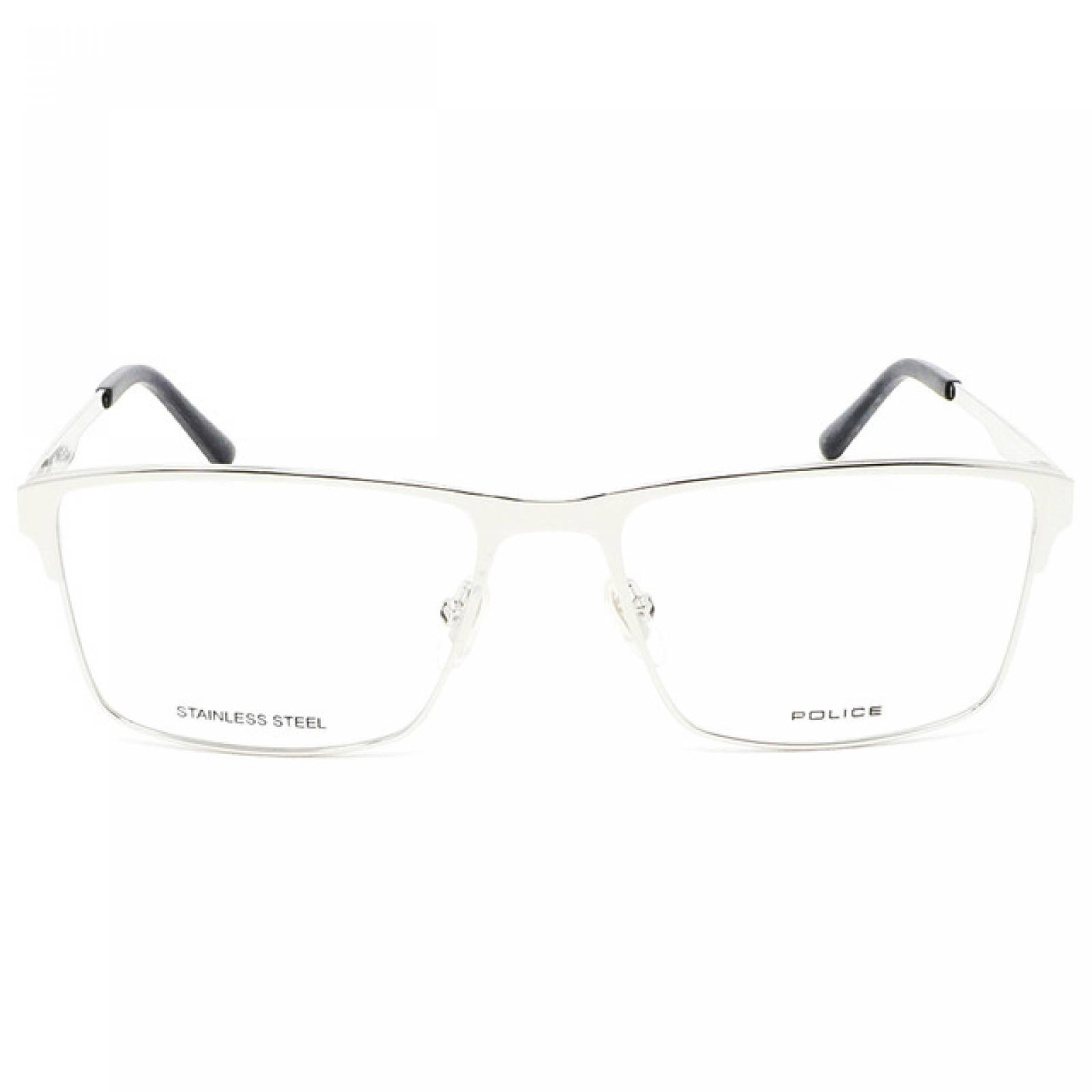 Lentes Oftalmicos Police Hombre Armazon Metal Plata Negro
