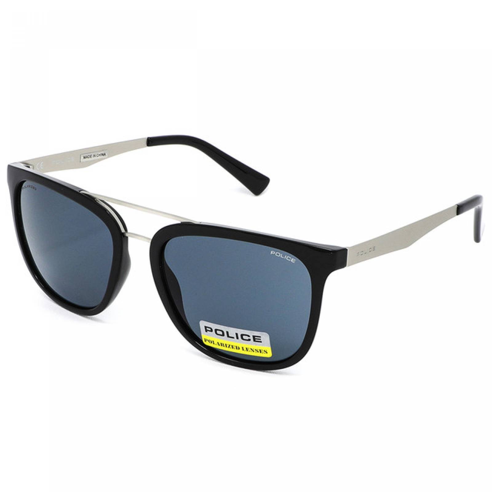Lentes Sol Police Hombre Armazon Acetato Negro Doble Puente